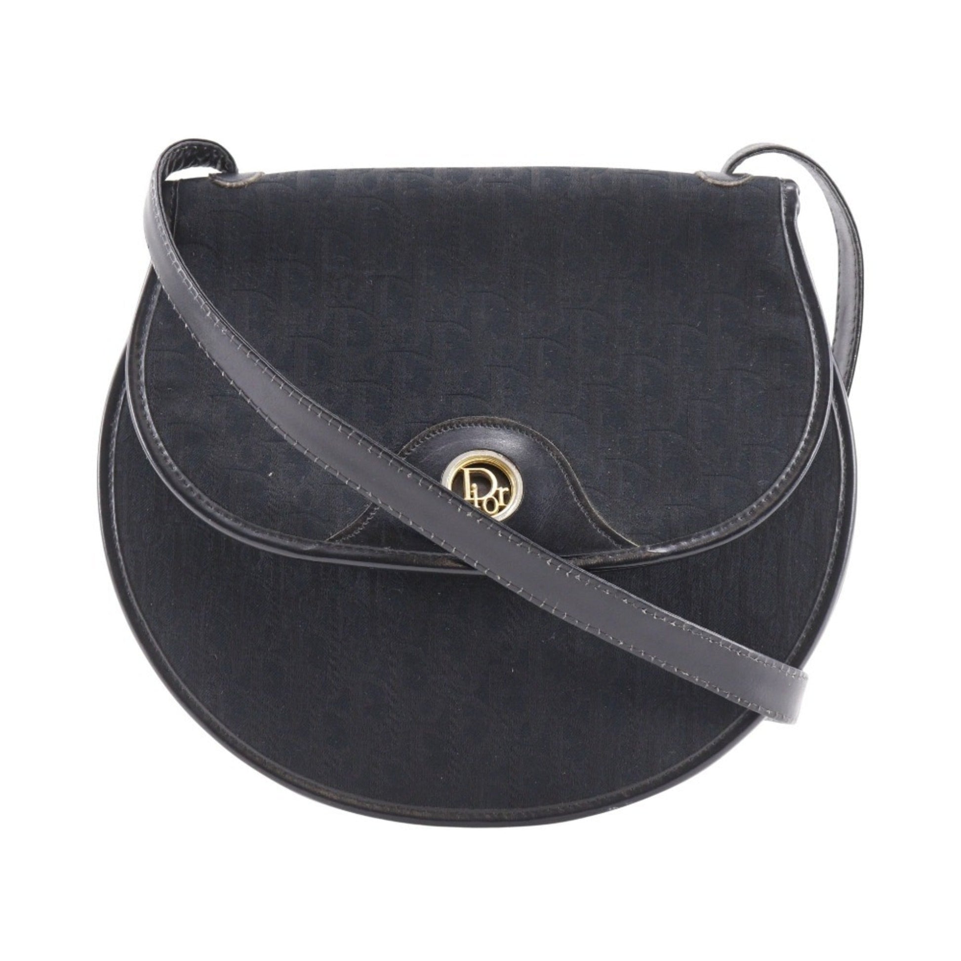 Dior Handbag Christian Shoulder Bag 6 Canvas Black