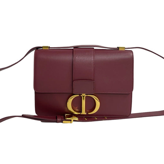Dior Handbag Christian Wine Pochette Shoulder Bag Leather Pink Gold