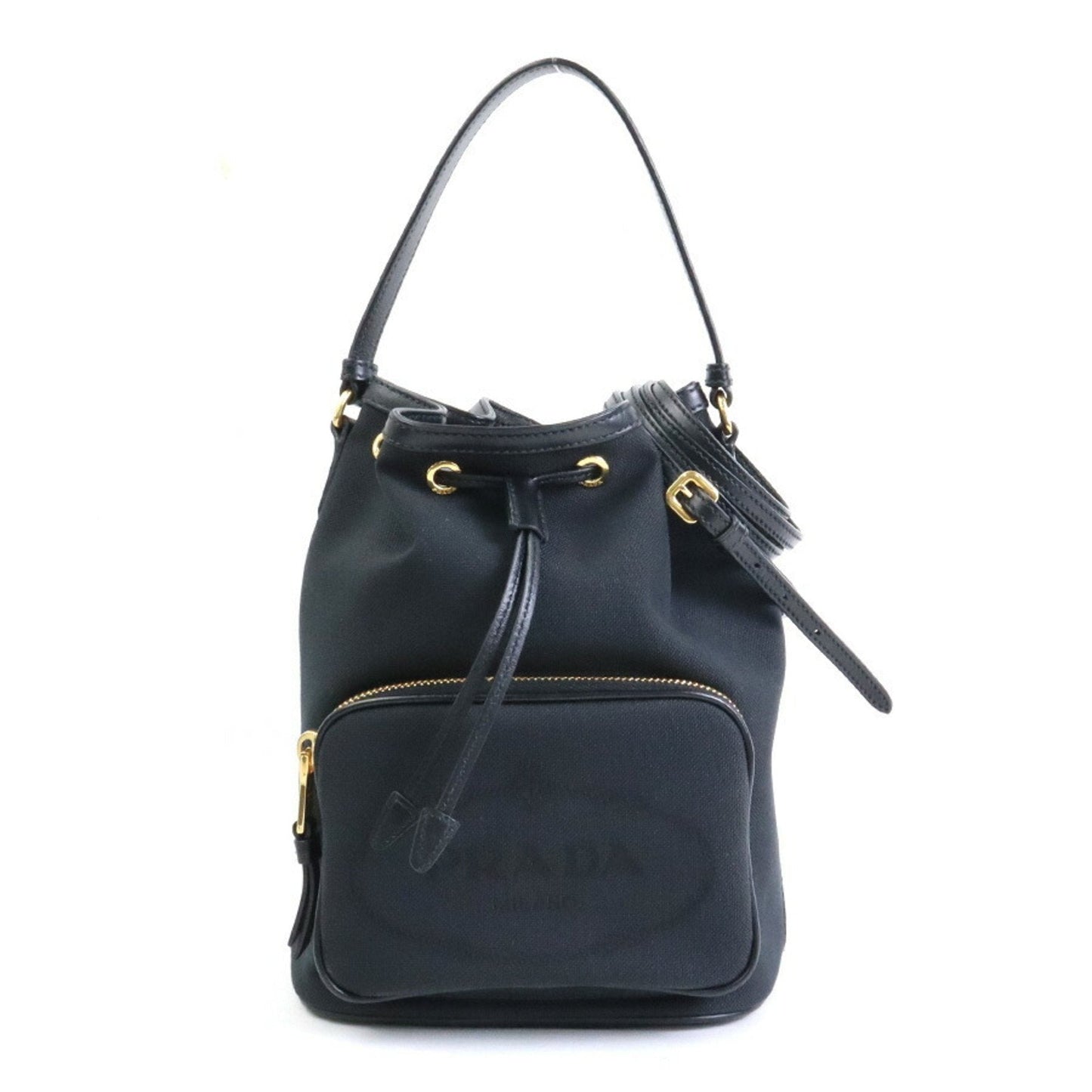 Prada Handbag Crossbody Shoulder Bag Ladies Leather Canvas Black
