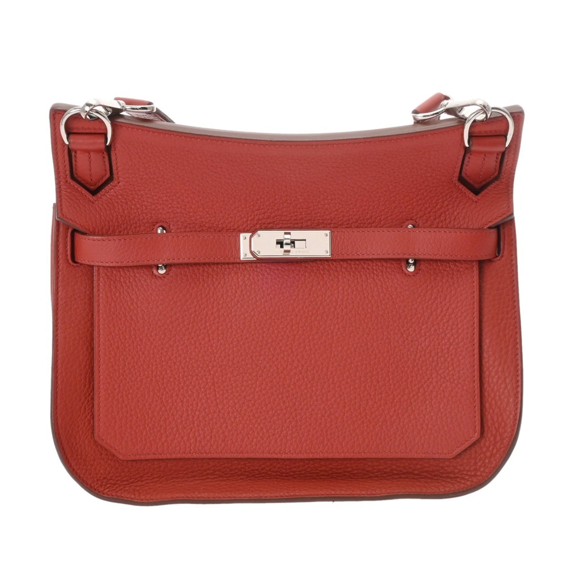 Hermes Jypsiere Taurillon Clemence Shoulder Bag Leather Silver