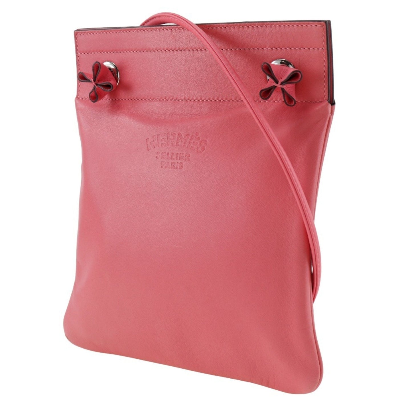 Hermes Shoulder Bag Leather Pink