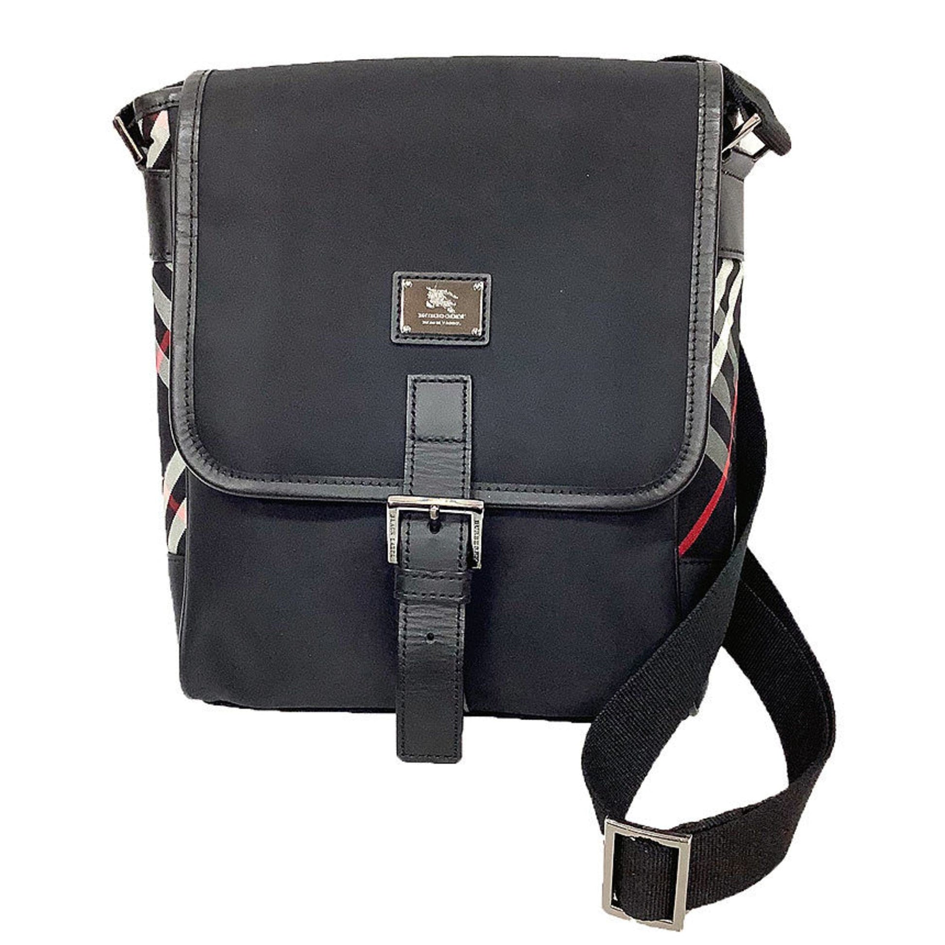 Burberry Shoulder Bag Leather Nylon Black Shoulder Bag 8