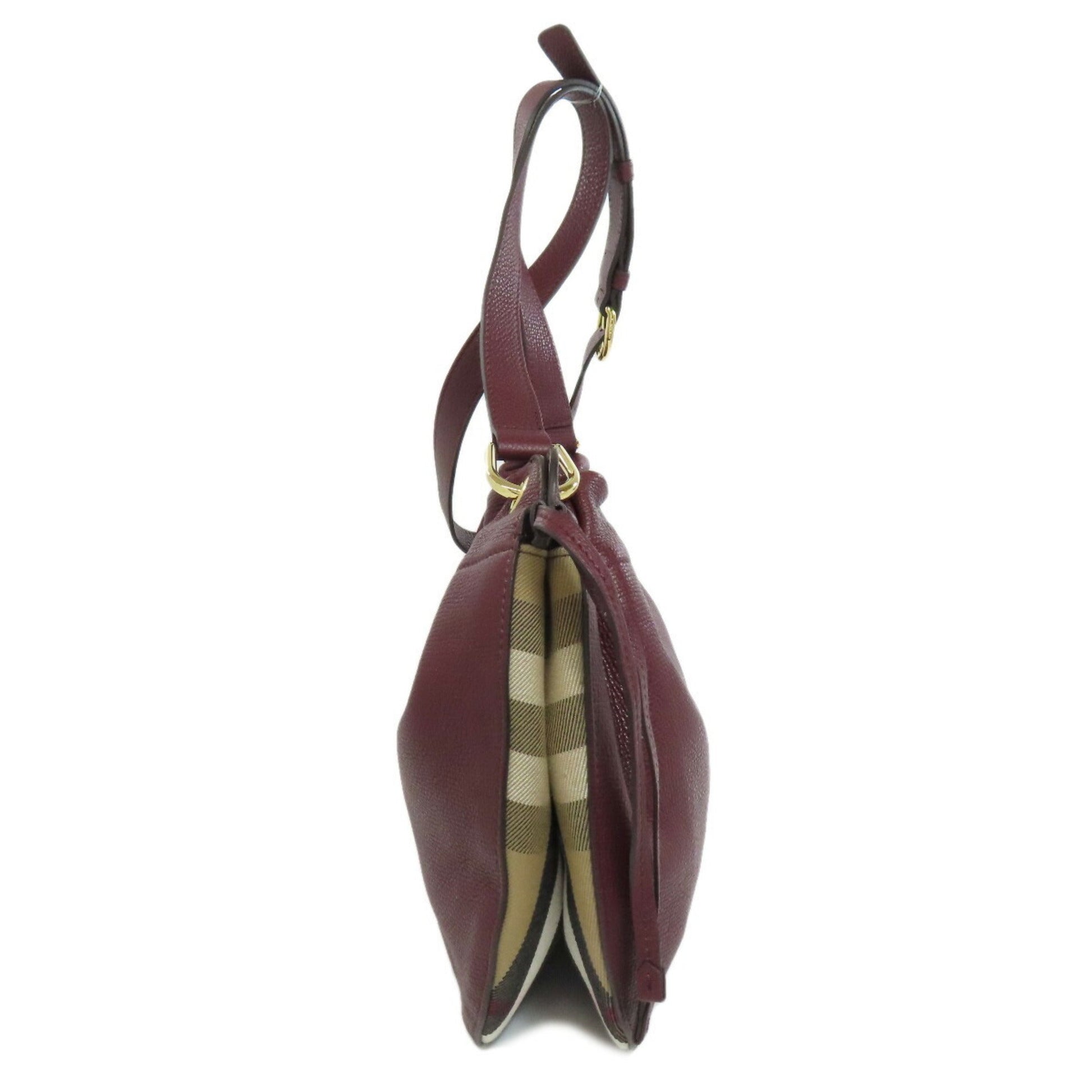 Burberry Bordeaux Shoulder Bag Leather