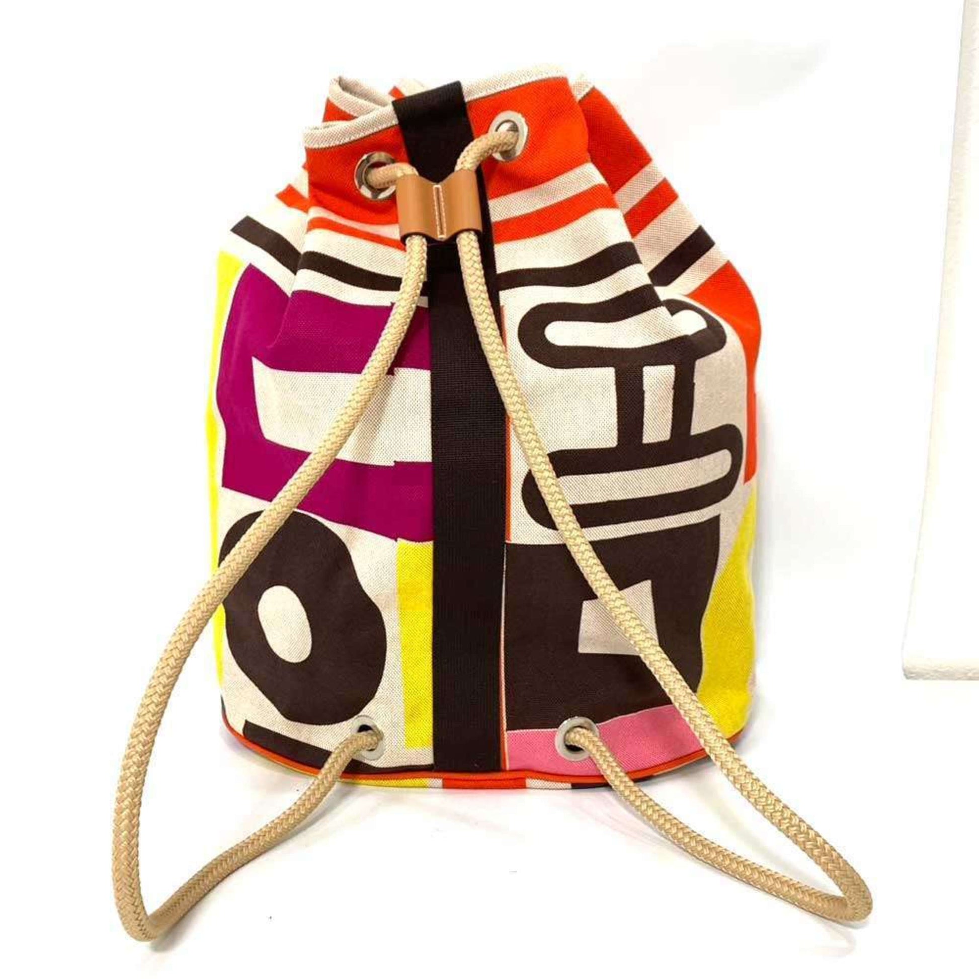Hermes Multi Color Cotton Shoulder Bag Canvas