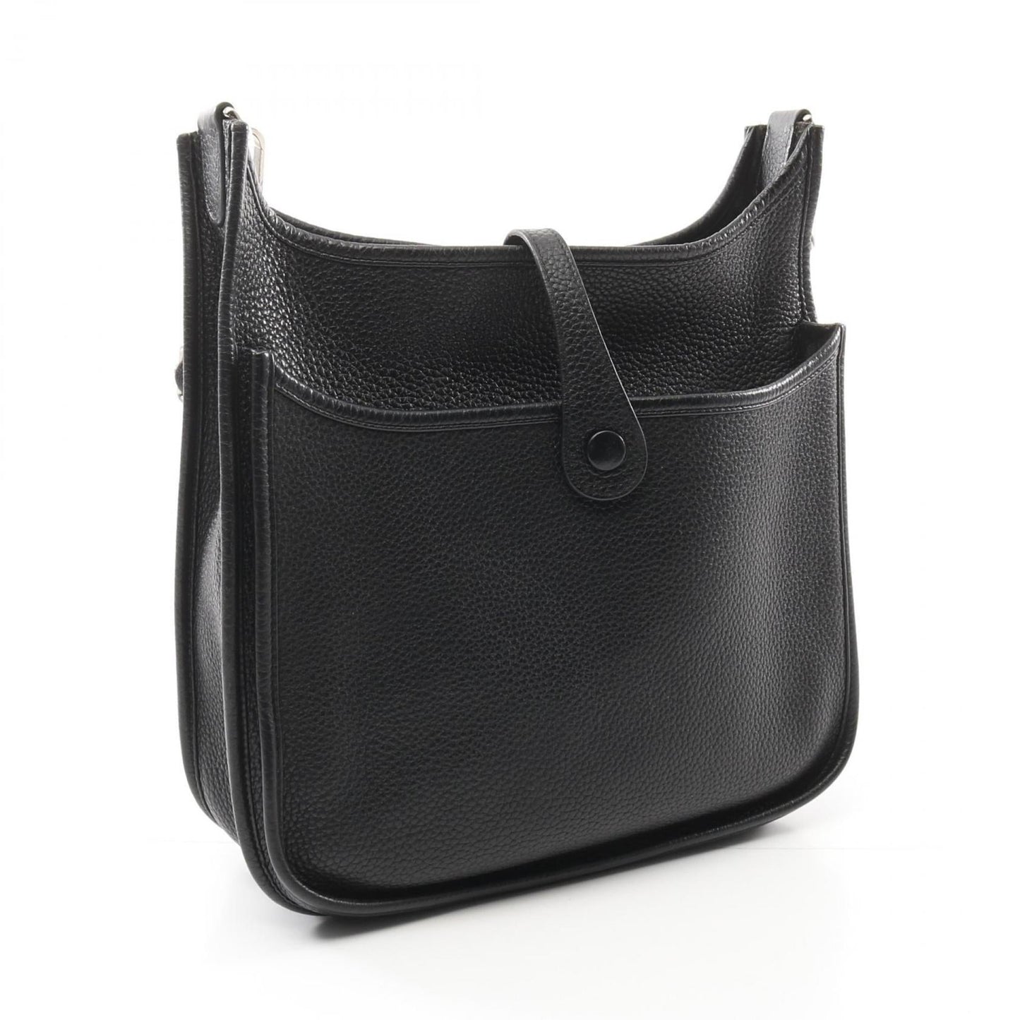Hermes Evelyne Taurillon Clemence Shoulder Bag Leather Black