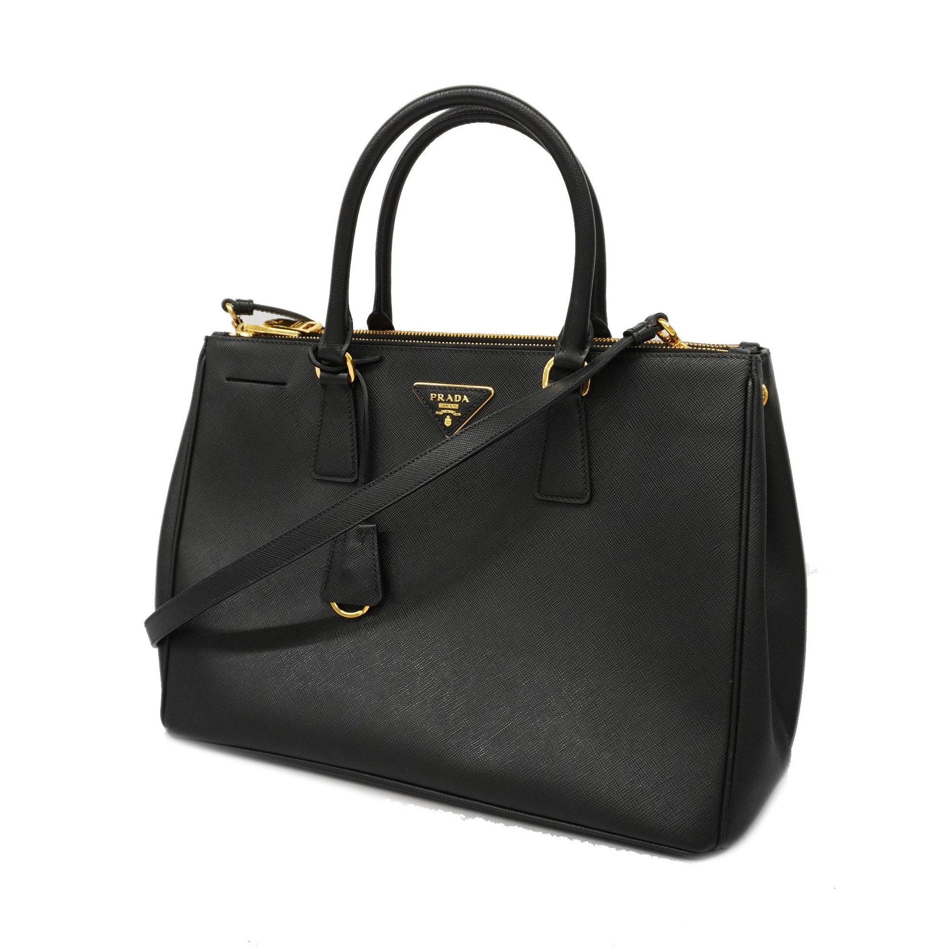 Prada 2Way Bag Women Handbag Shoulder Bag Tote Bag Leather Black