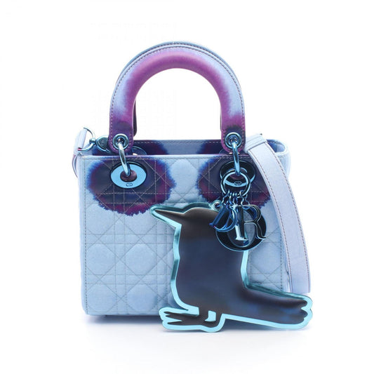 Dior Handbag Christian Leather Blue Purple