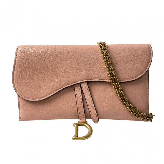 Dior Handbag Christian Shoulder Bag Leather Pink
