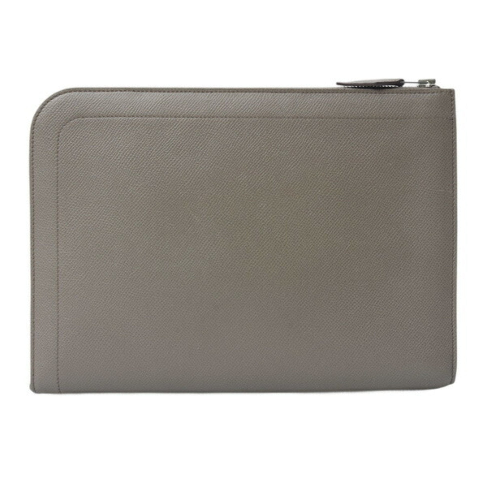 Hermes Kara Epsom Clutch Bag Leather Gray