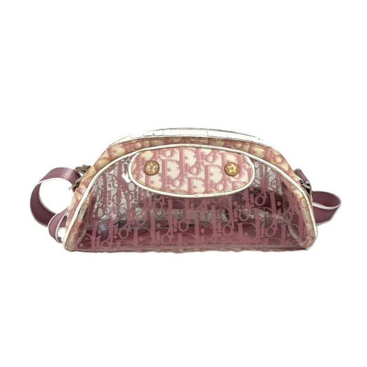 Dior Handbag Christian Pvc Pouch Shoulder Bag Leather Pink