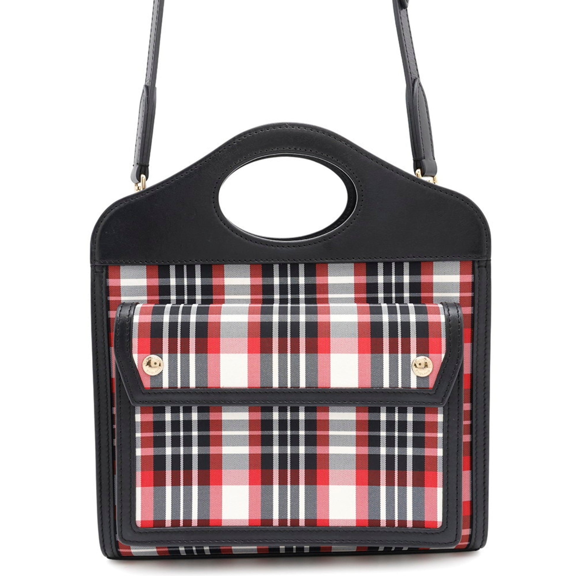 Burberry Color Handbag Shoulder Bag Leather Nylon Black