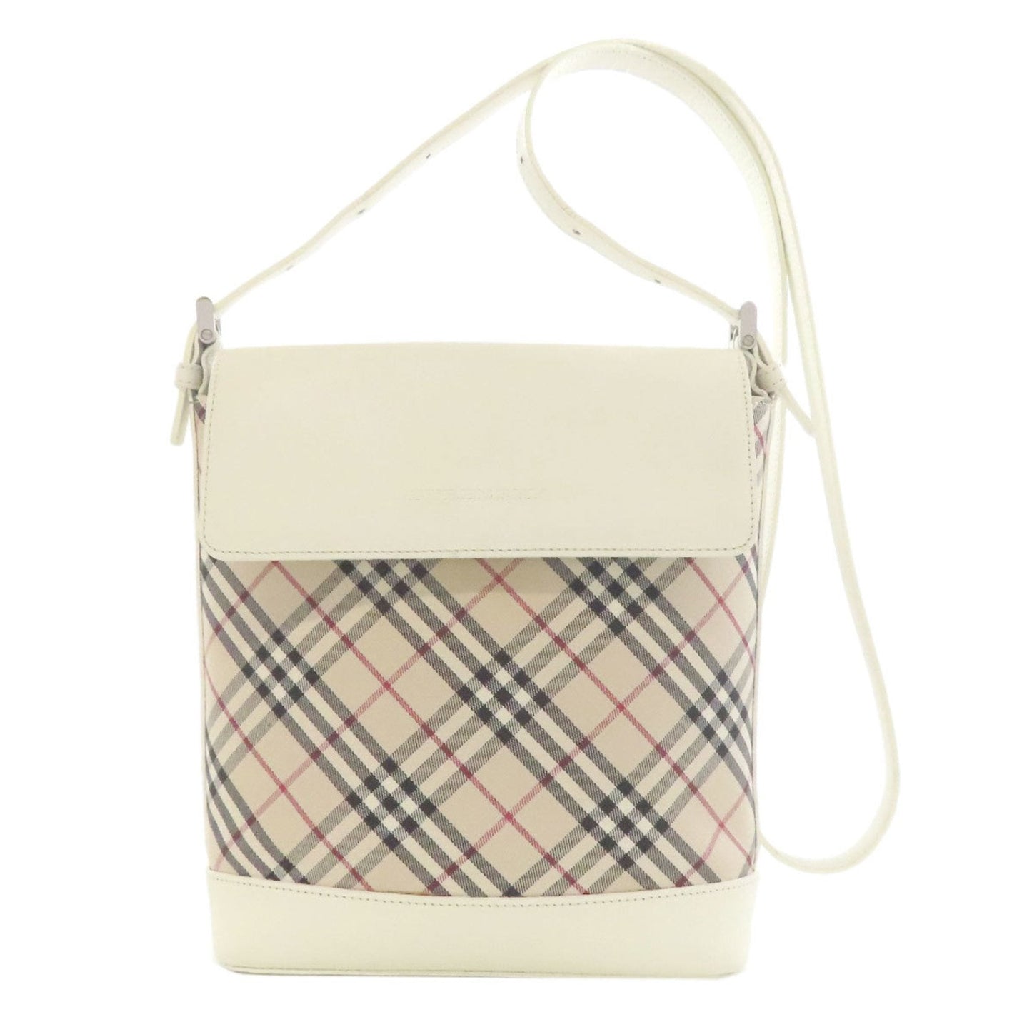 Burberry Shoulder Bag Leather Canvas Beige