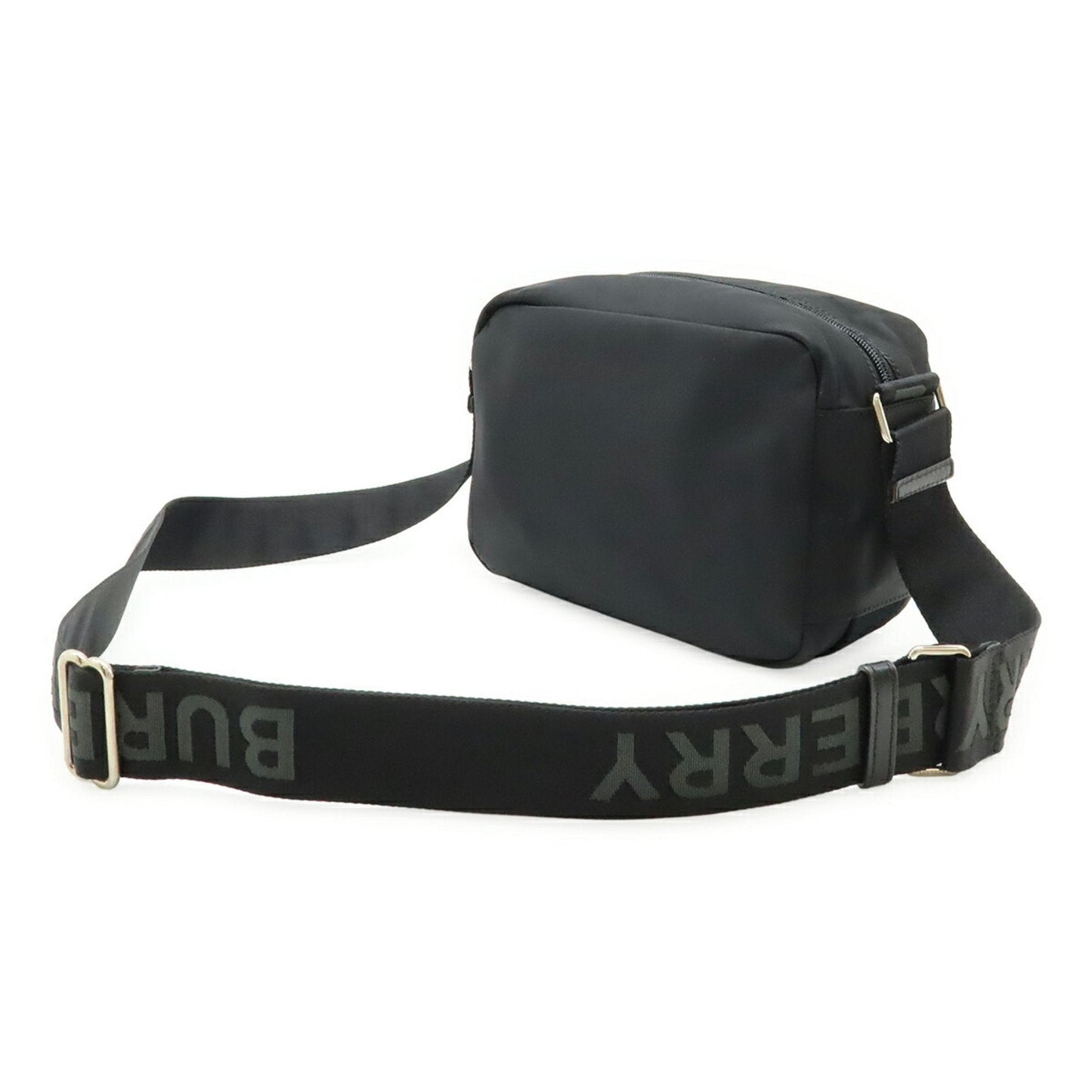 Burberry Shoulder Bag Leather Nylon Black