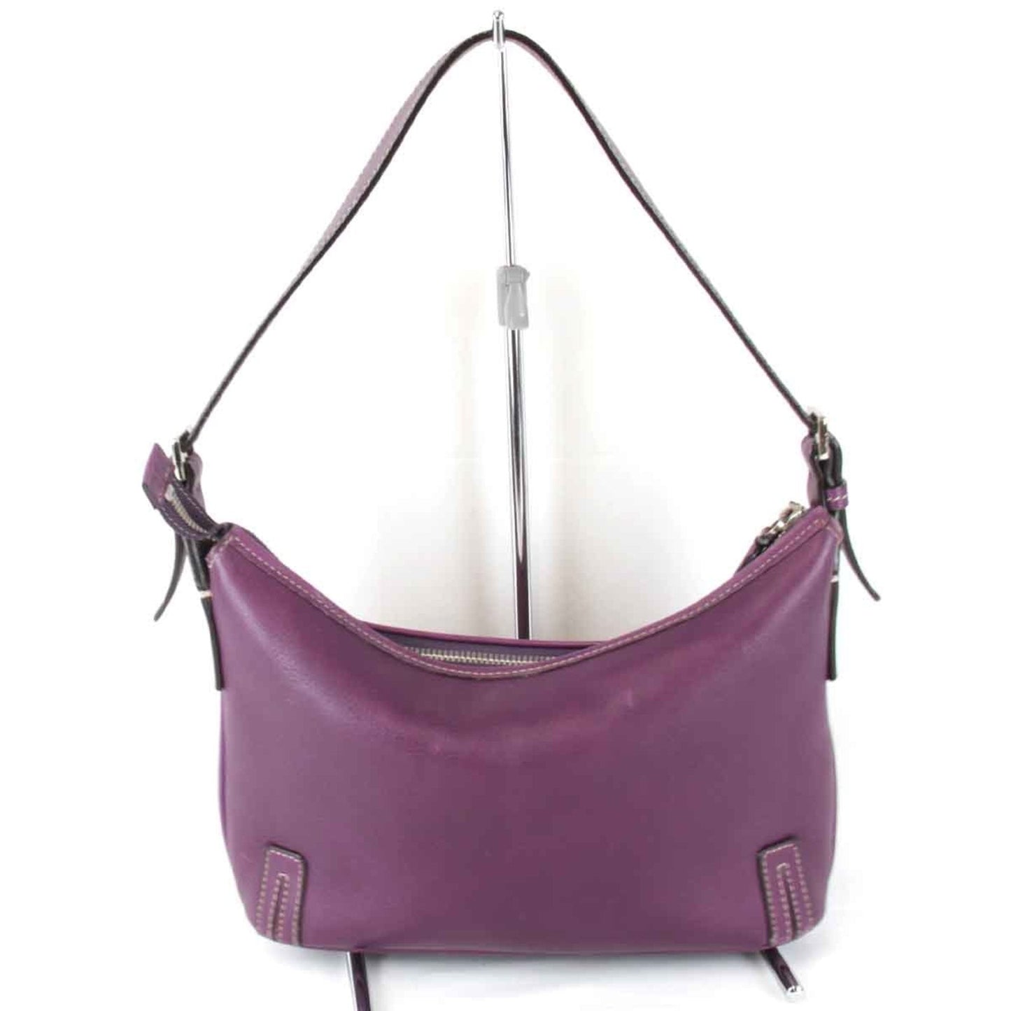 Burberry Shoulder Bag Leather Purple