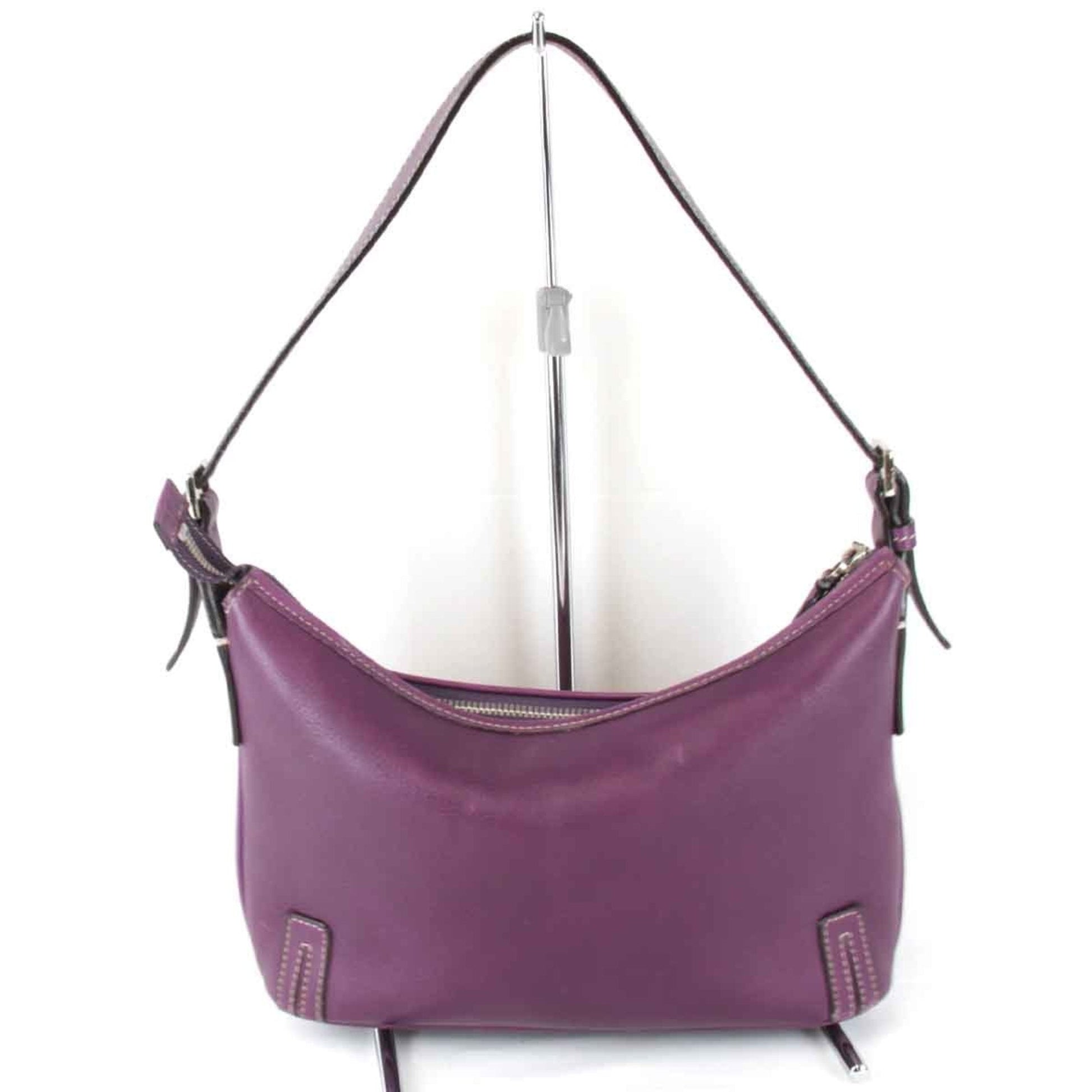 Burberry Shoulder Bag Leather Purple