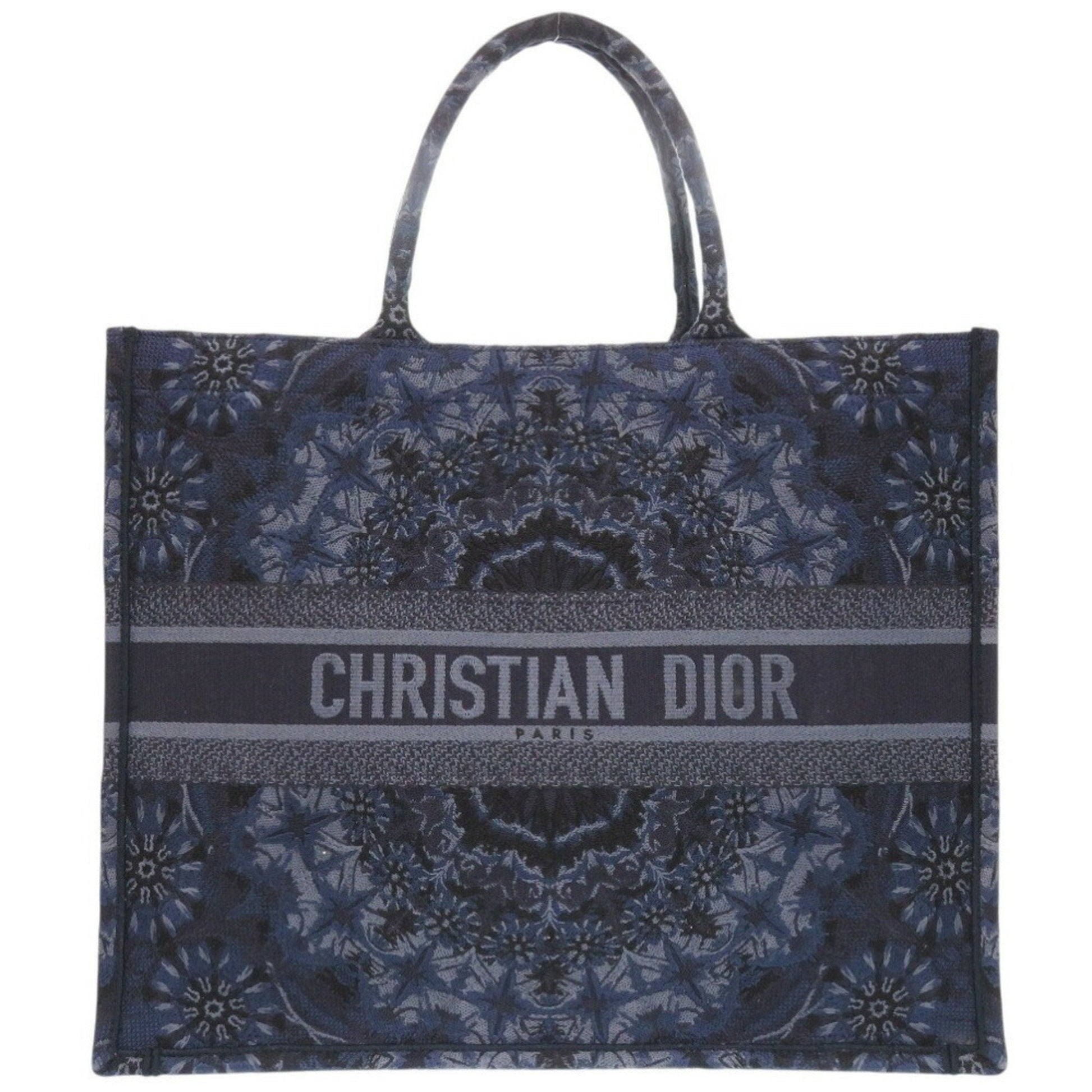 Dior Handbag Christian Tote Bag 2 Canvas Blue Navy