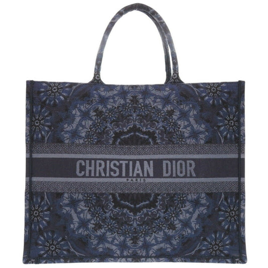Dior Handbag Christian Tote Bag 2 Canvas Blue Navy