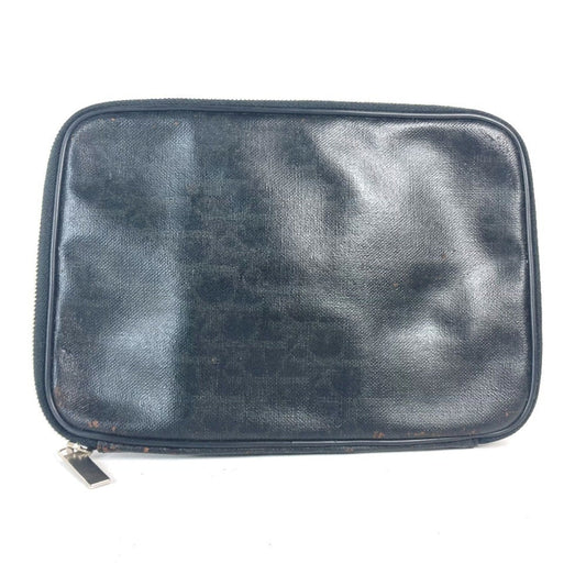 Dior Handbag Christian Pvc Clutch Bag Pouch Black