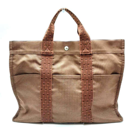 Hermes Her Line Handbag Tote Bag Canvas Brown Tote Bag 1