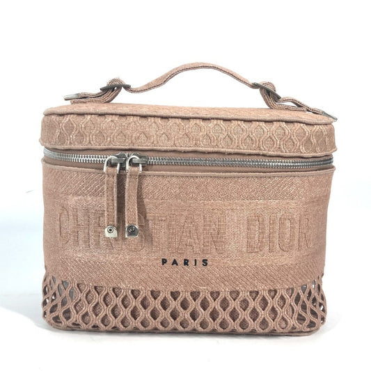 Dior Handbag Christian Vanity Bag Canvas Pink