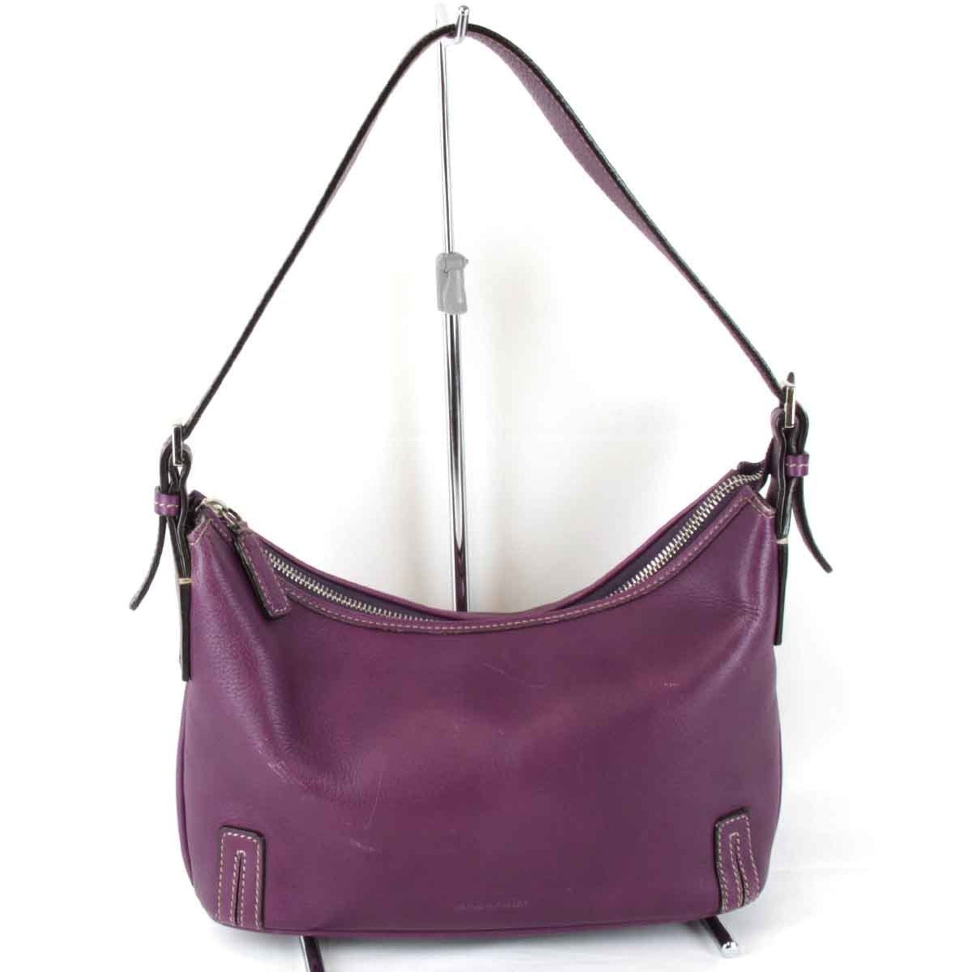 Burberry Shoulder Bag Leather Purple