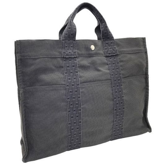 Hermes Her Line Tote Bag Canvas Nylon Gray