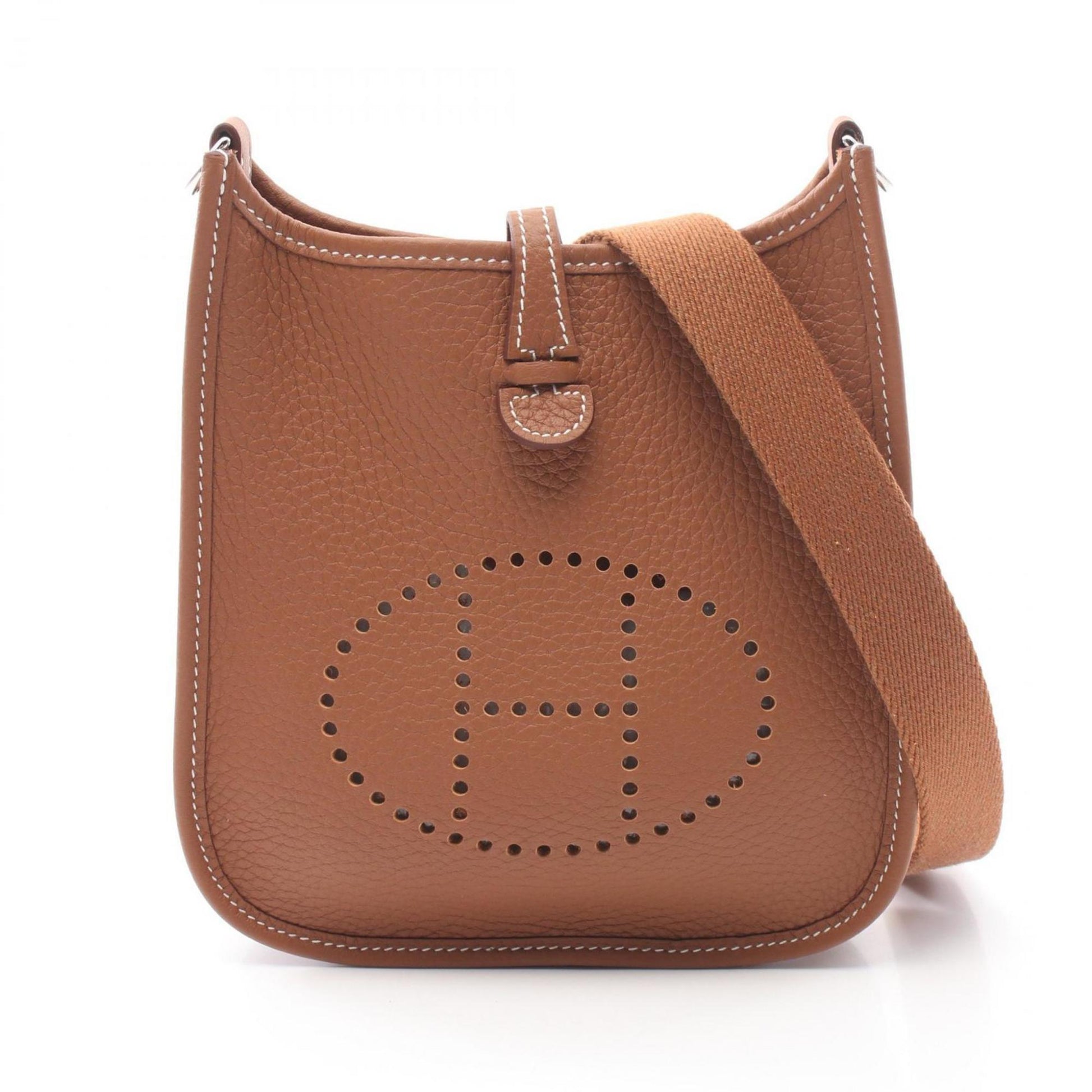 Hermes Evelyne Taurillon Clemence Shoulder Bag Leather Brown Leather Shoulder Bag