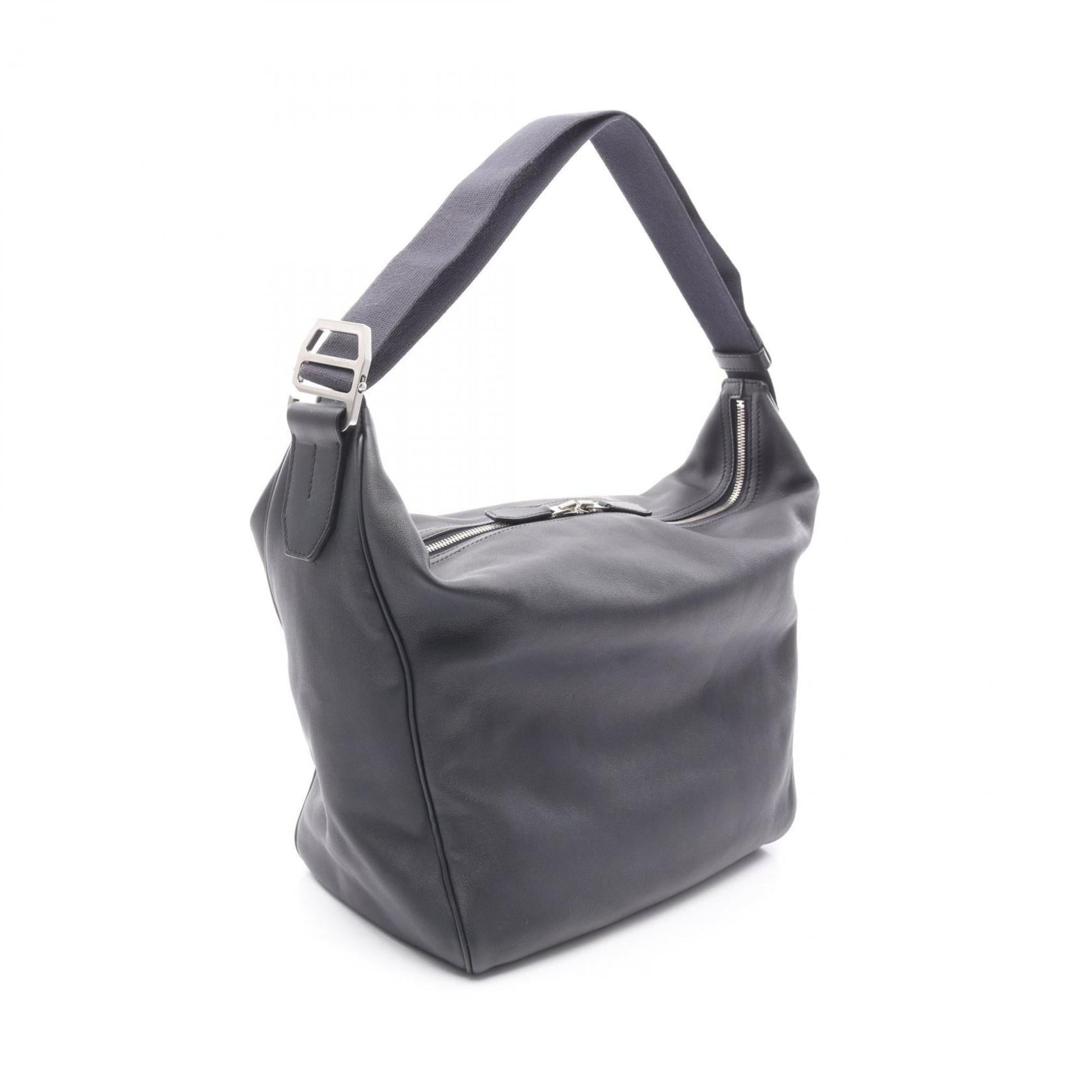 Hermes Evercalf Shoulder Bag Leather Navy