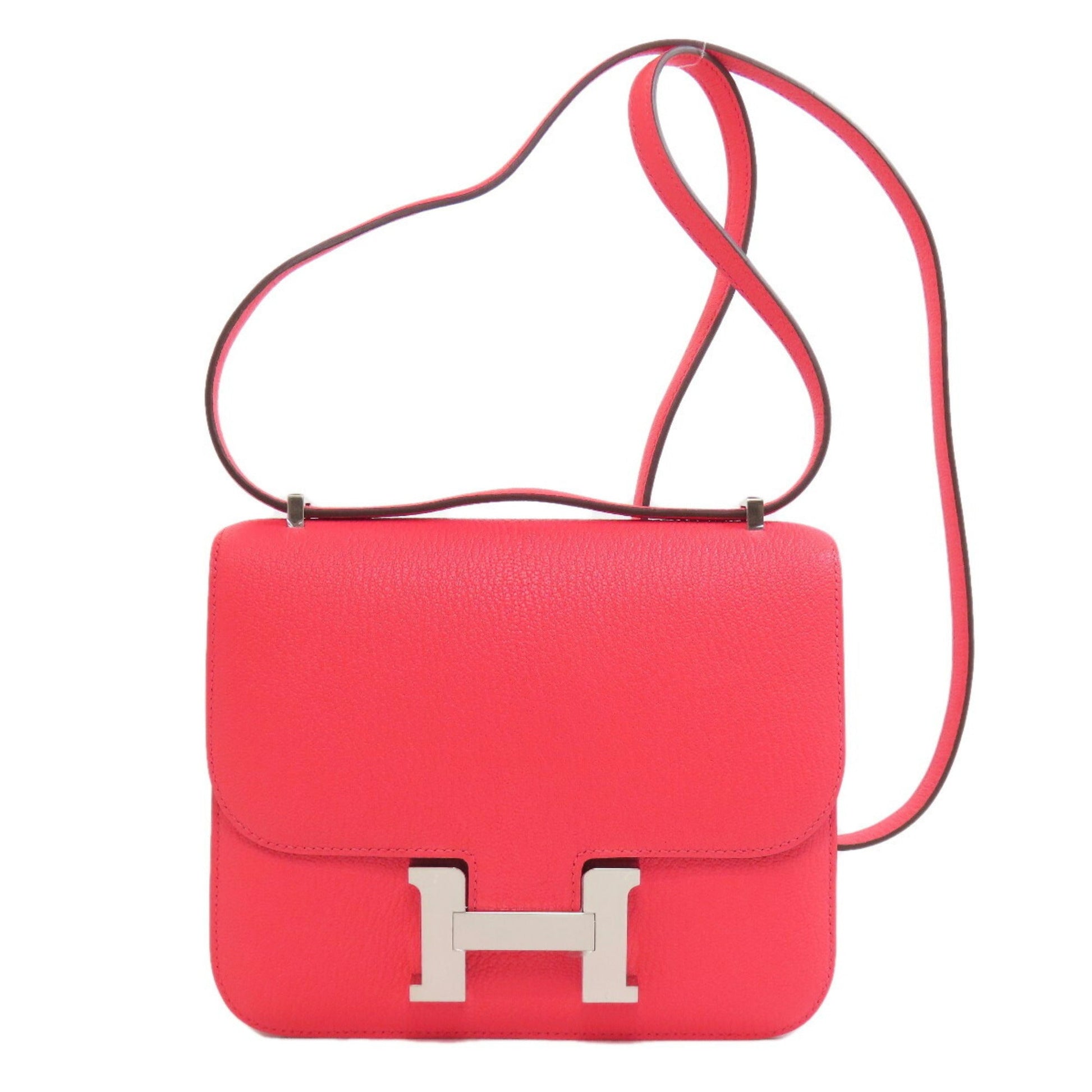 Hermes Chevre Shoulder Bag Leather Pink