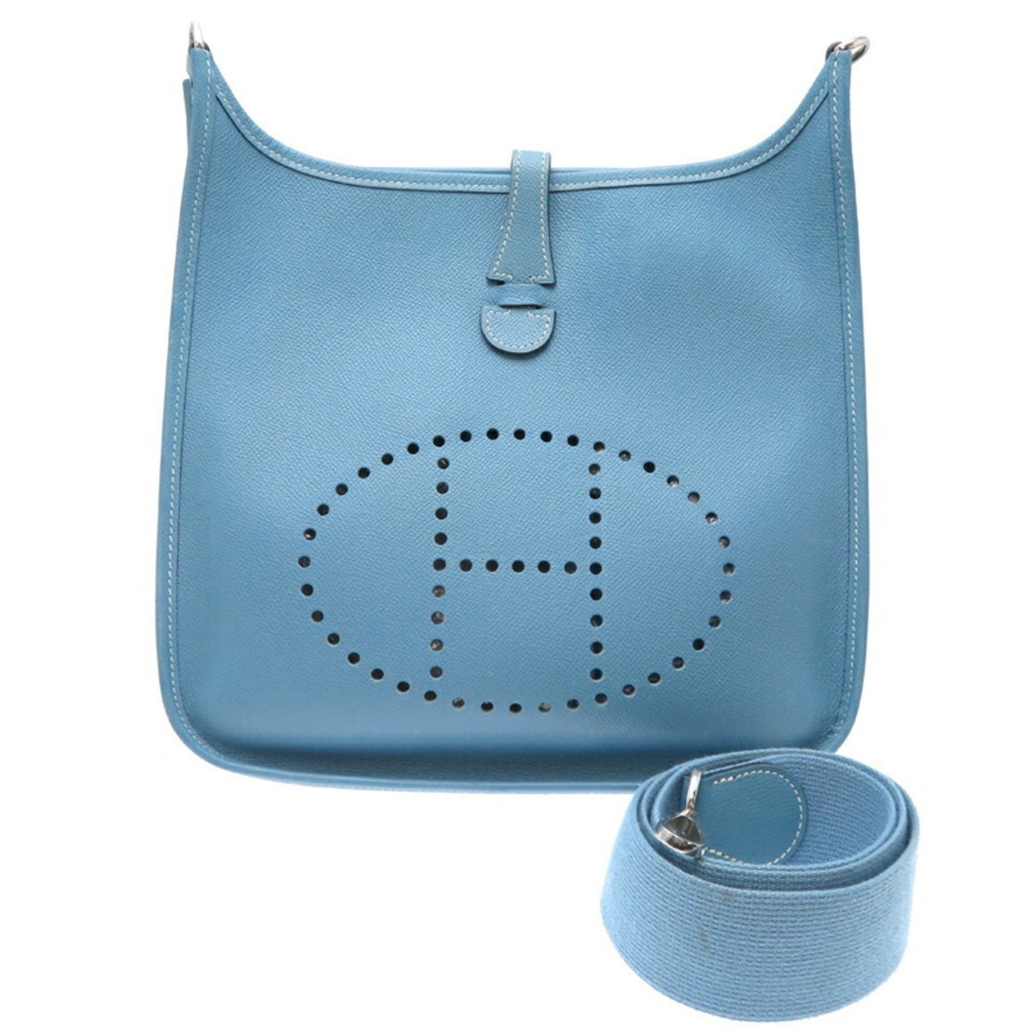 Hermes Evelyne Epsom Shoulder Bag Leather Blue