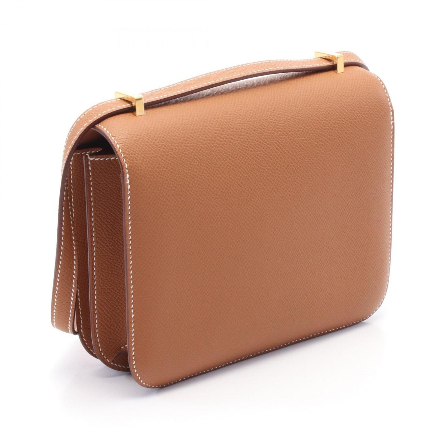 Hermes Epsom Shoulder Bag Leather Brown Gold Shoulder Bag 1