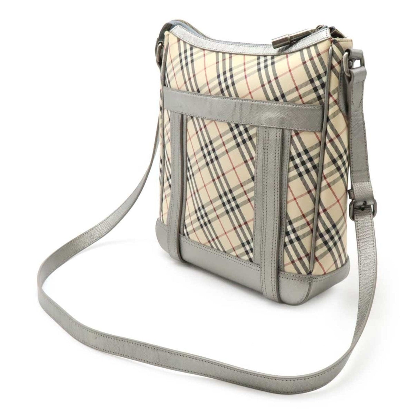 Burberry Bordeaux Shoulder Bag Leather Canvas Black