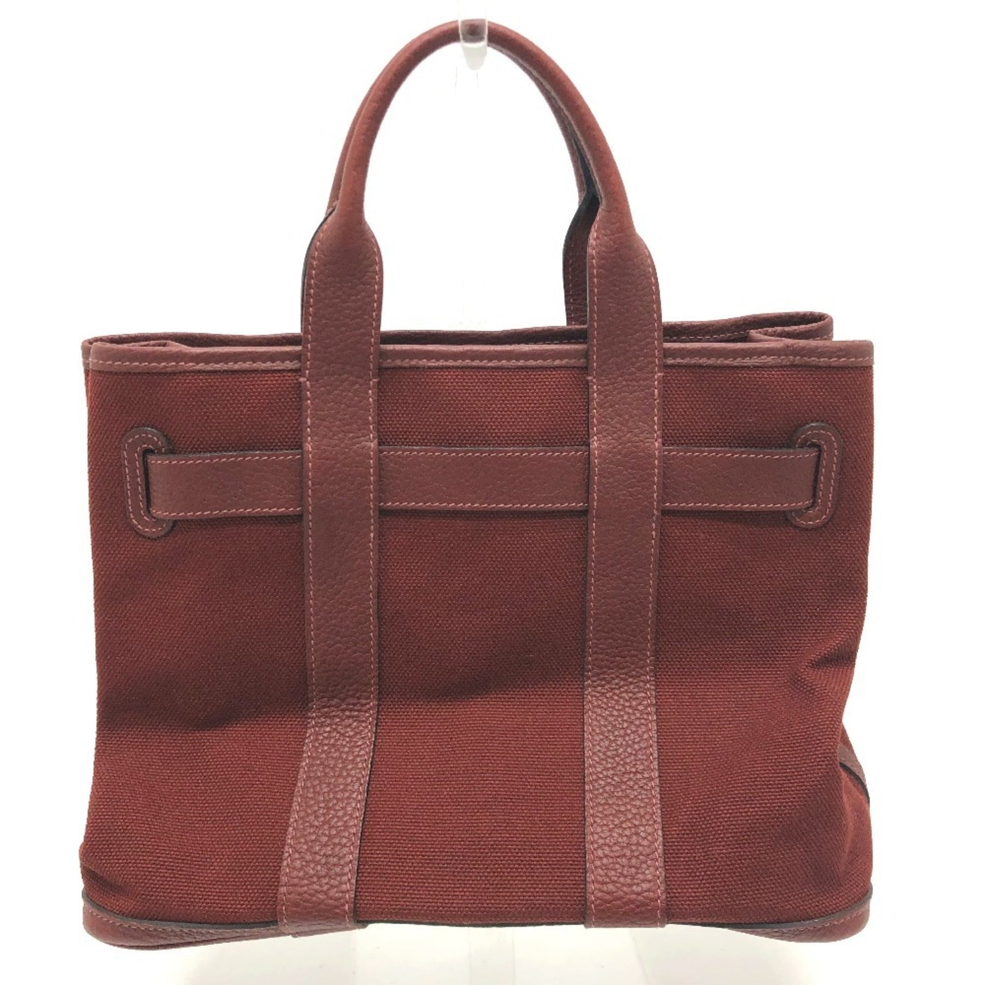 Hermes Bordeaux Tote Bag Leather Canvas