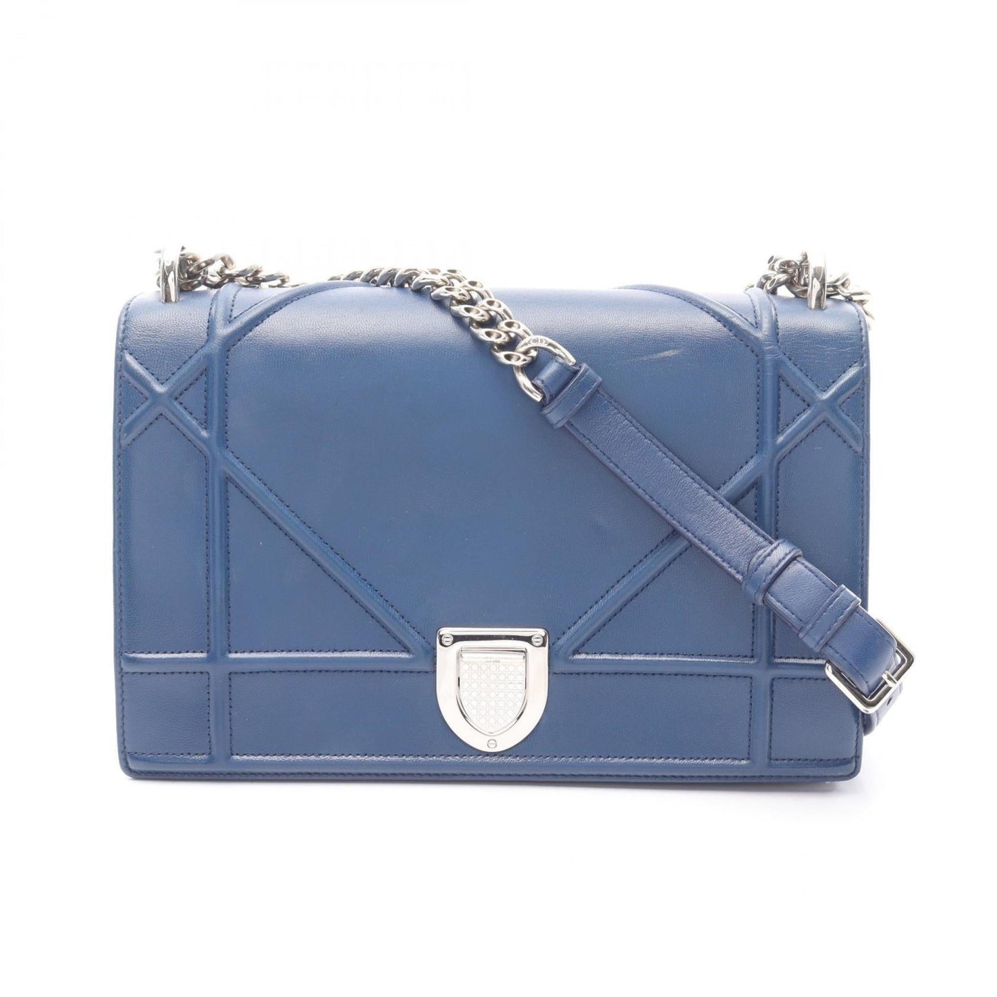 Dior Handbag Christian Shoulder Bag 6 Leather Blue