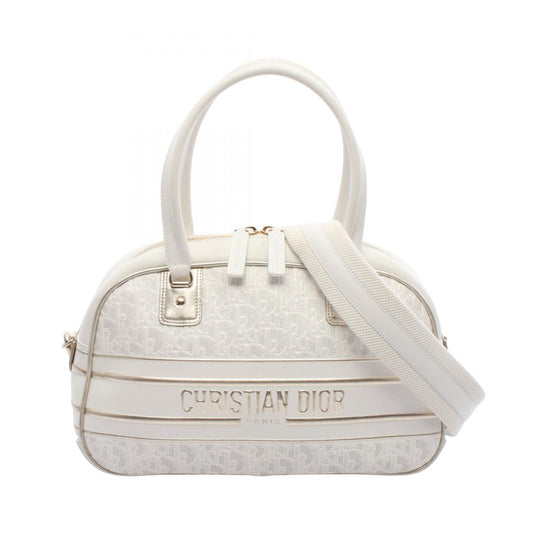 Dior Handbag Christian Leather White Gold