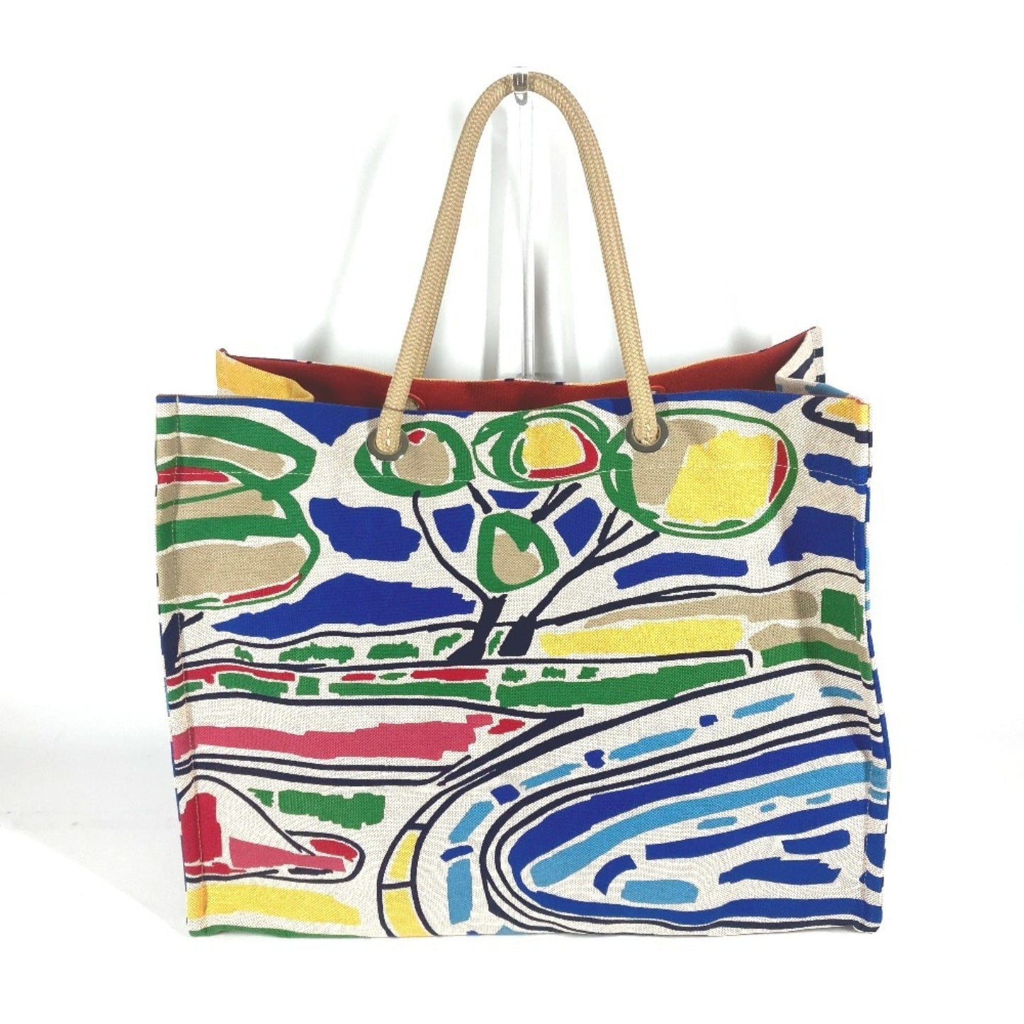 Hermes Multi Color Beach Bag Shoulder Bag Canvas