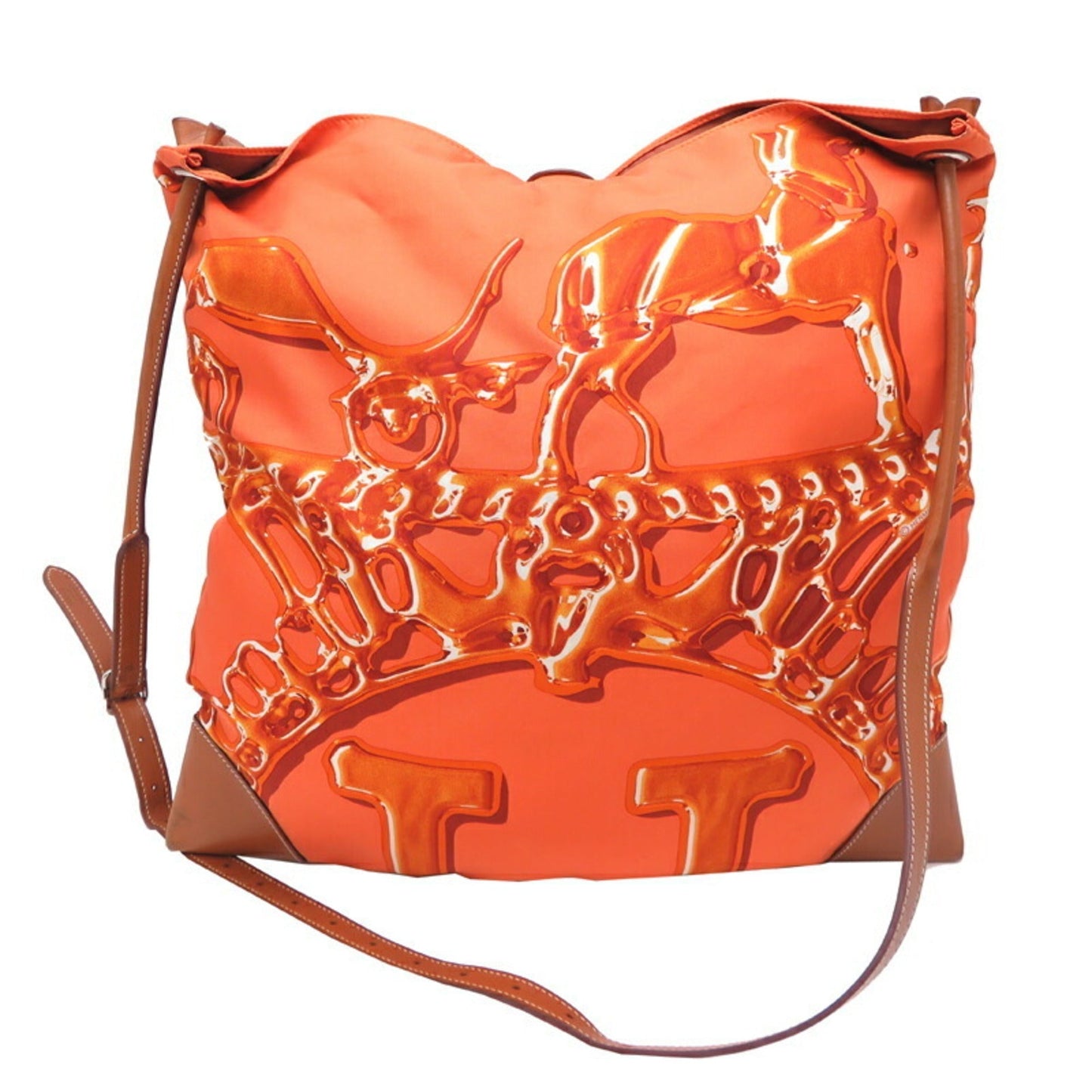 Hermes Silk Shoulder Bag Orange