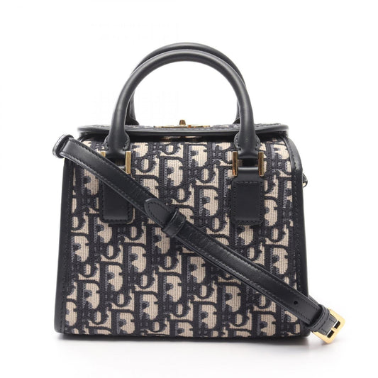 Dior Handbag Christian Tote Bag 2 Canvas Beige Navy
