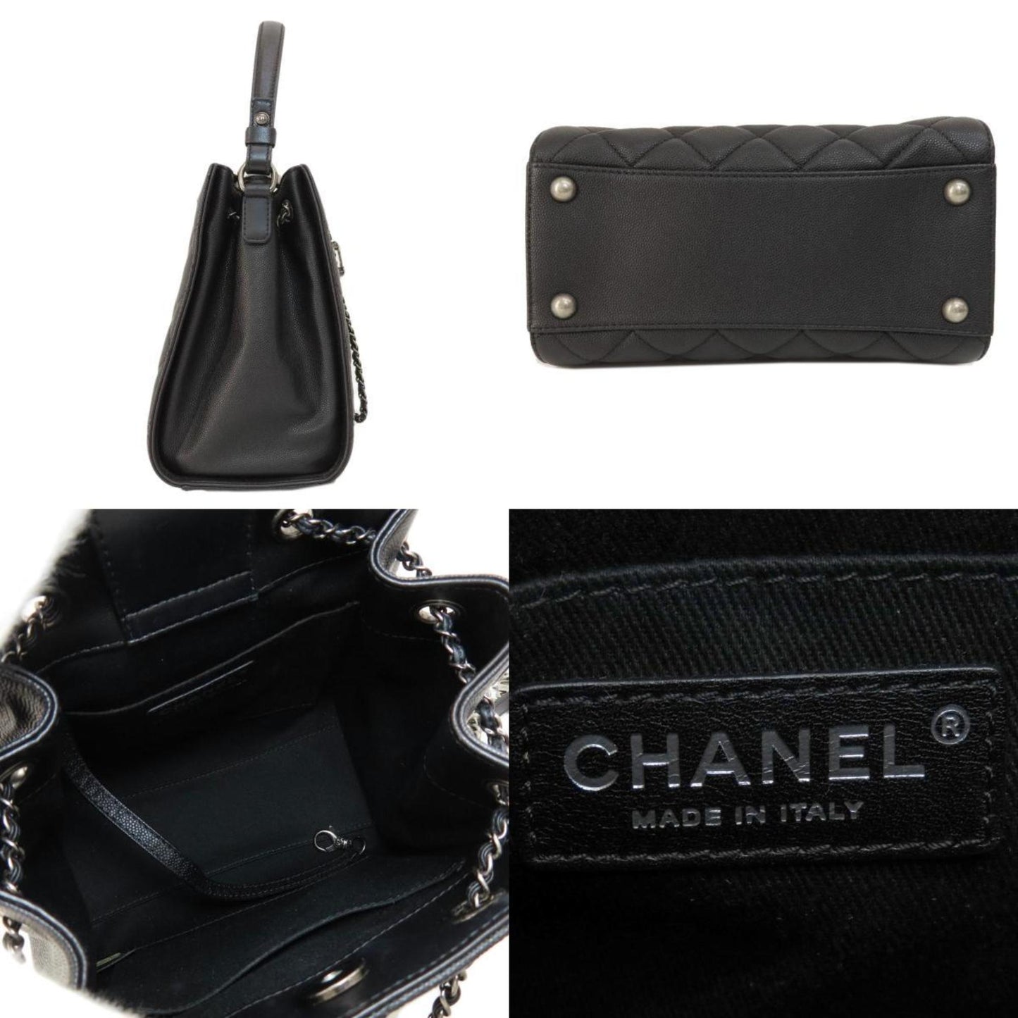 Chanel CC Bucket Matelasse Handbag Caviar Skin Women's