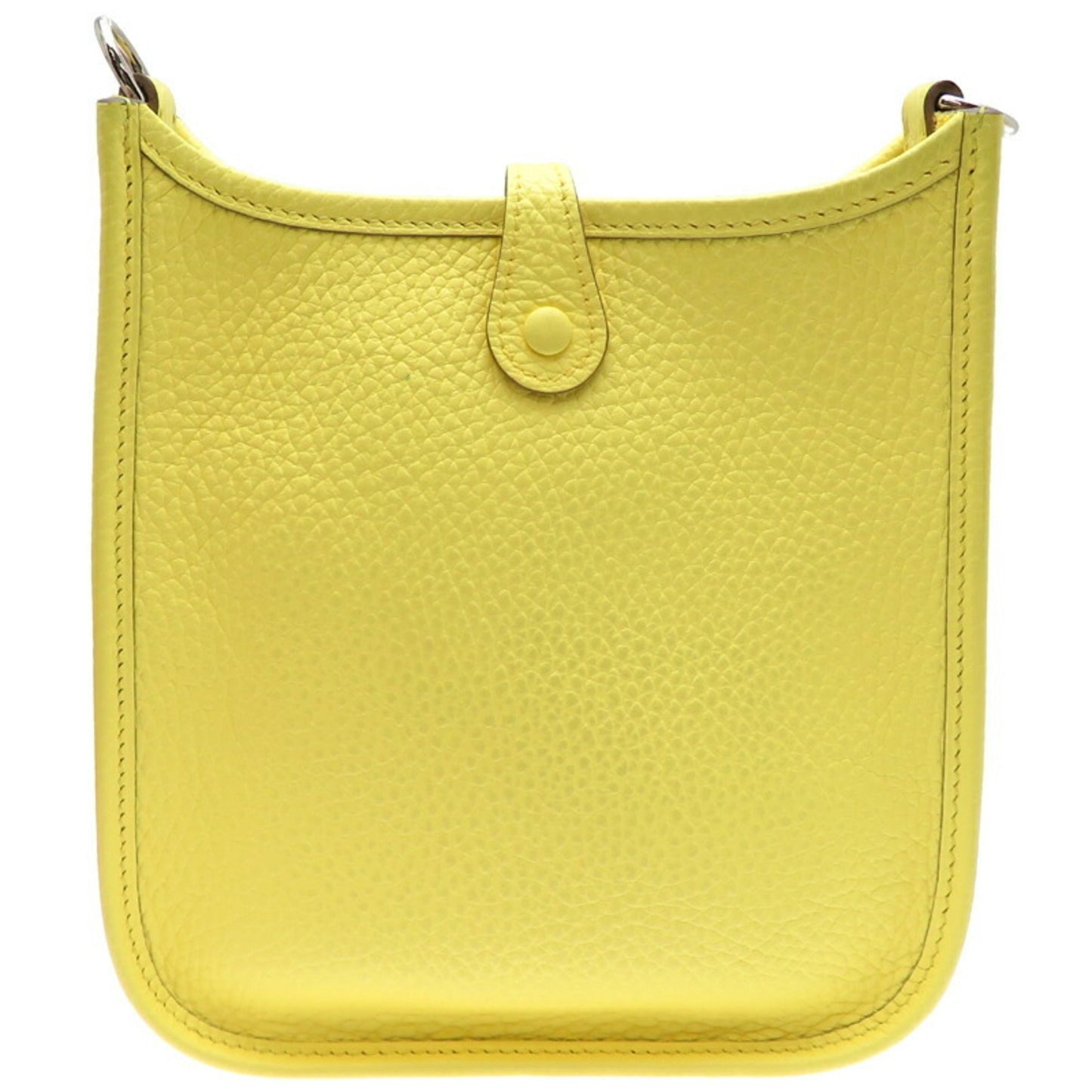 Hermes Taurillon Clemence Shoulder Bag Leather Yellow