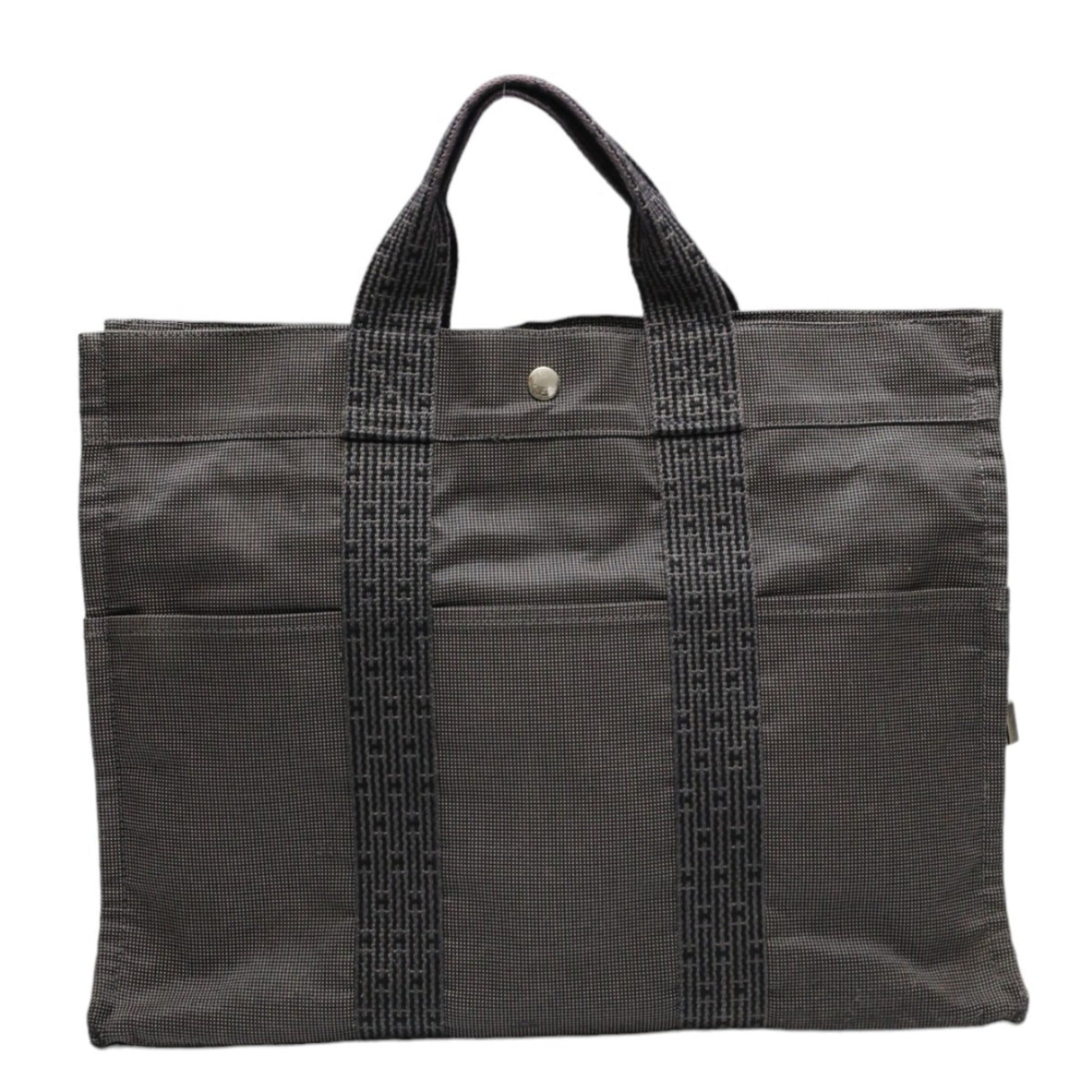 Hermes Tote Bag Canvas Gray Tote Bag 33
