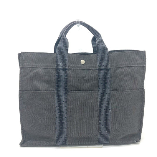 Hermes Handbag Tote Bag Canvas Gray Tote Bag 1