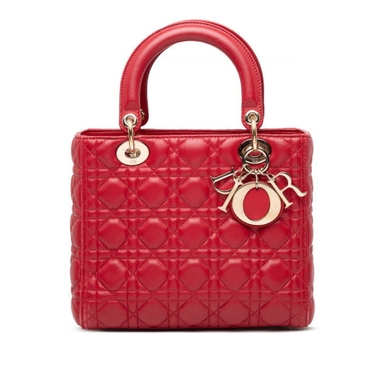 Dior Handbag Christian Lady Color Leather Red
