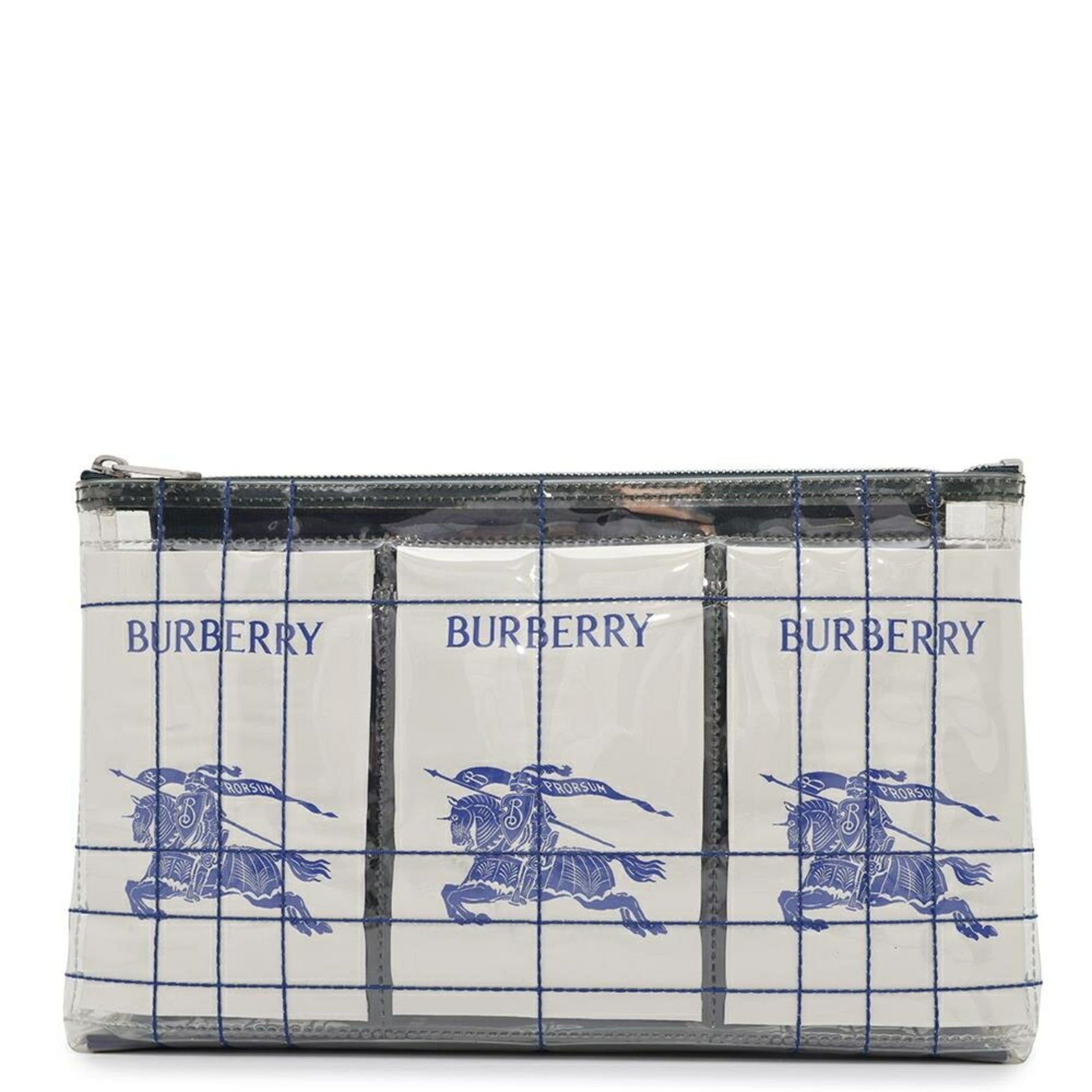 Burberry Clear Vinyl Clutch Bag White