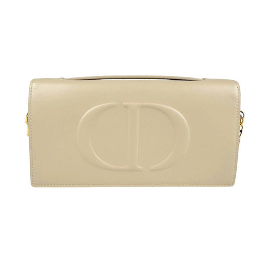 Dior Handbag Christian Shoulder Bag 2 Leather Beige