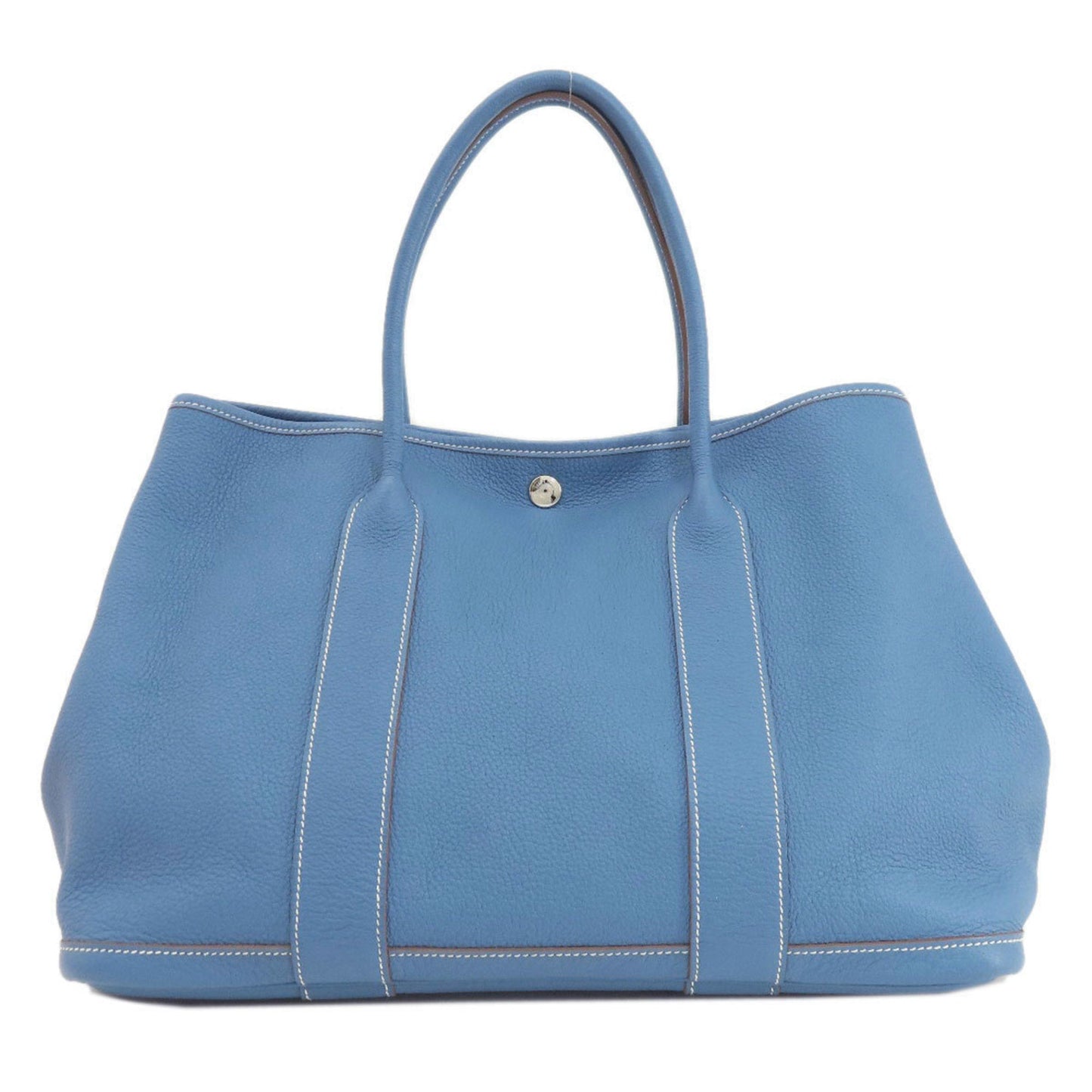 Hermes Garden Negonda Tote Bag Leather Blue