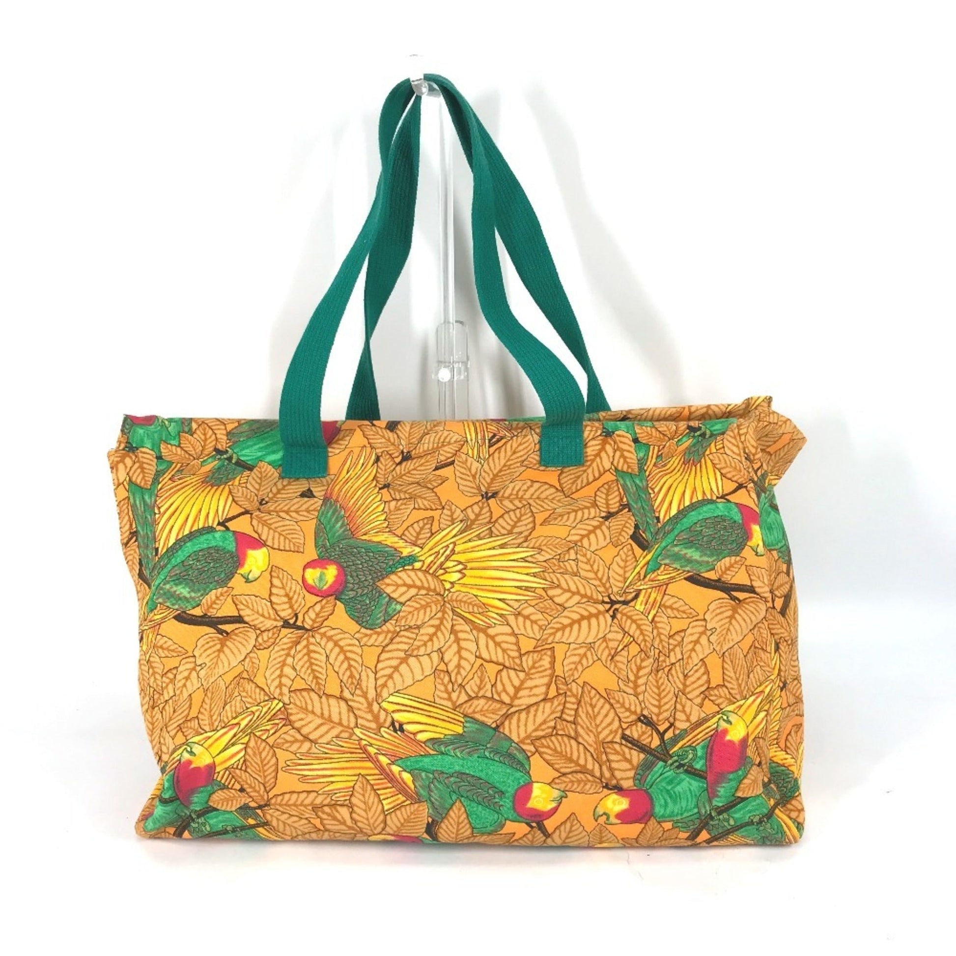 Hermes Shoulder Bag Tote Bag Canvas Green Orange