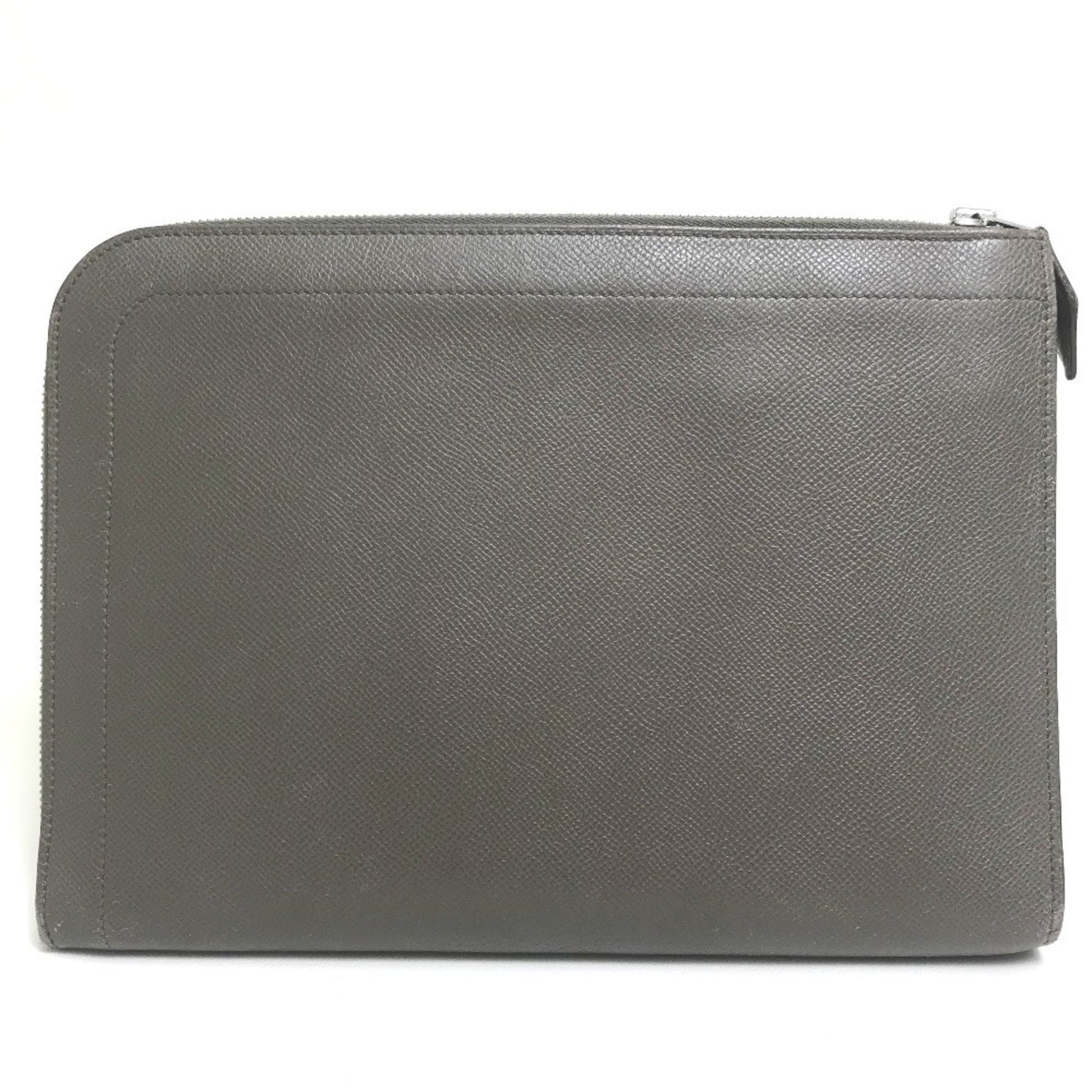 Hermes Kara Etoupe Epsom Clutch Bag Leather Gray
