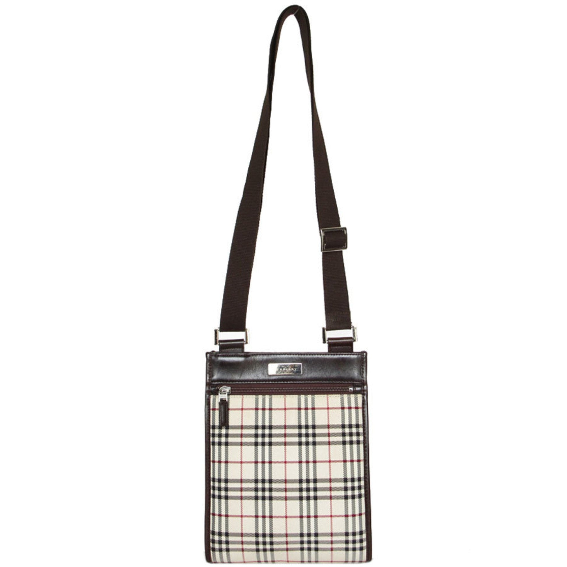 Burberry Shoulder Bag Leather Canvas Brown Shoulder Bag 4