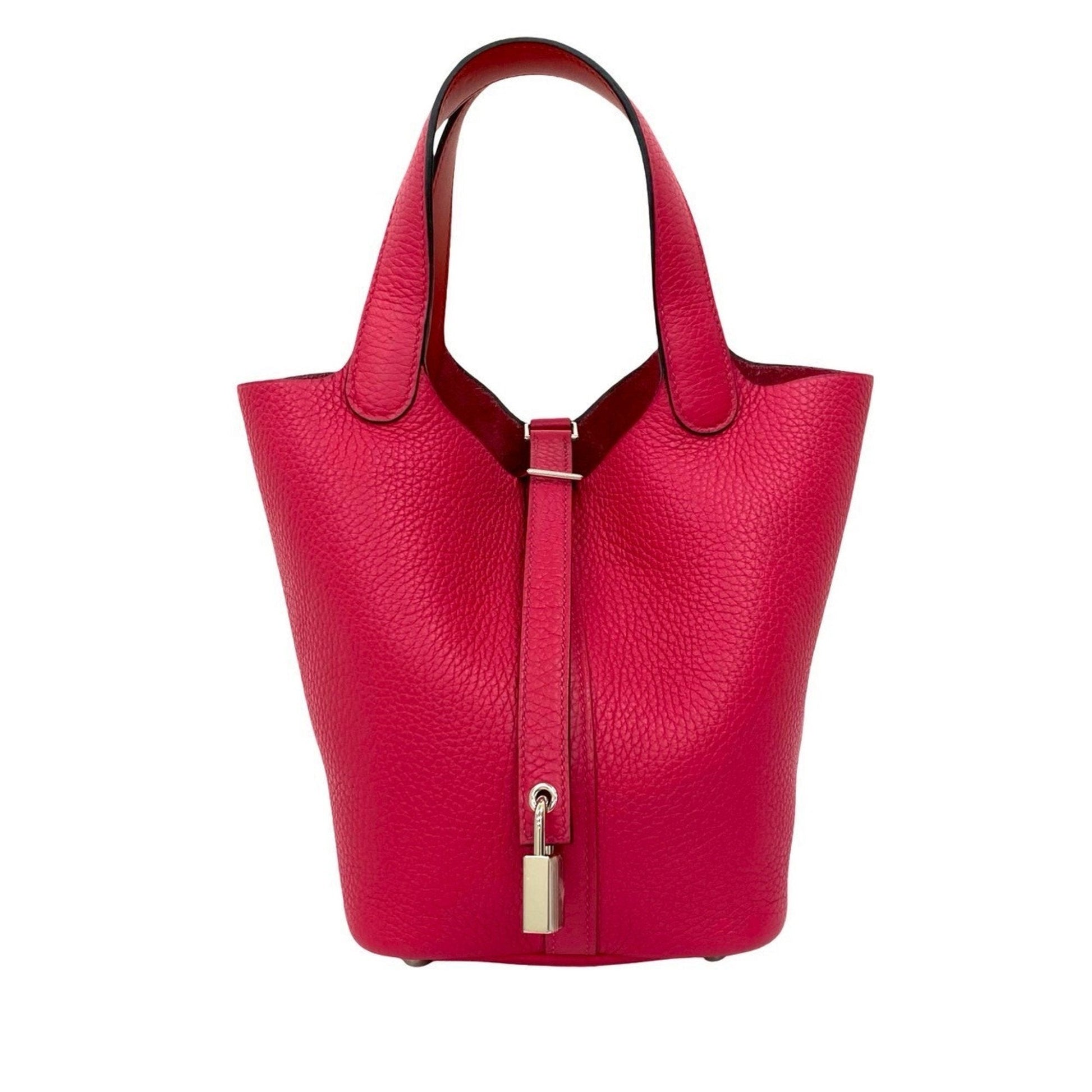 Hermes Taurillon Clemence Handbag Tote Bag Leather Pink